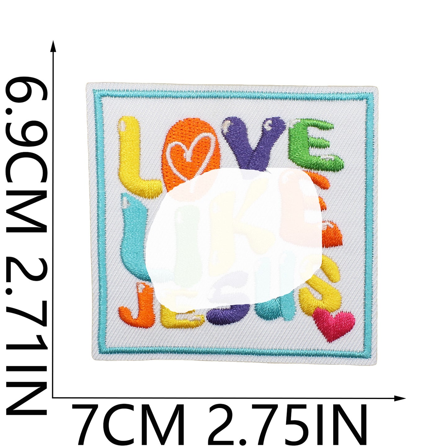 Iron-On Faith Belief Cross Embroidery Patch Love Heart Letters Computer Embroidered Badge Clothing Decoration