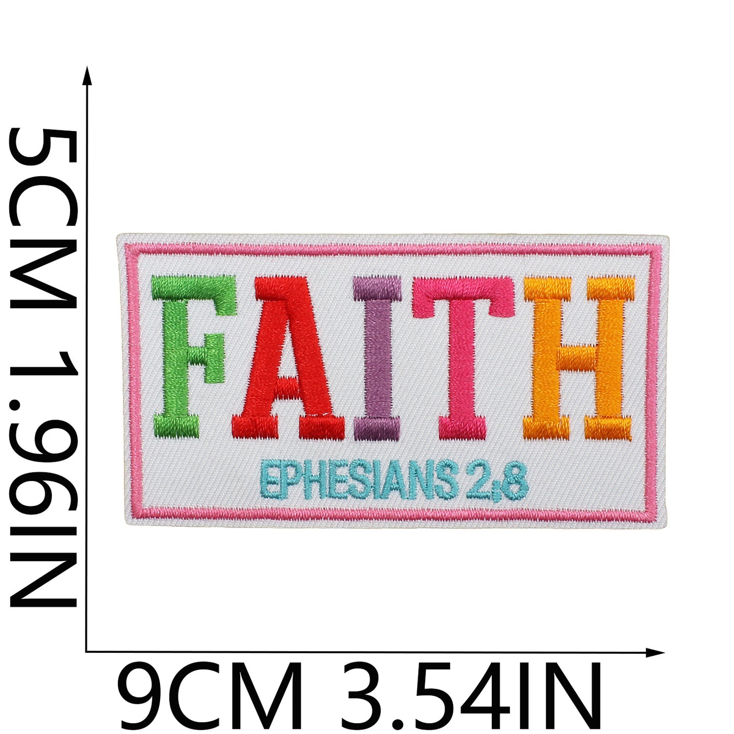 Iron-On Faith Belief Cross Embroidery Patch Love Heart Letters Computer Embroidered Badge Clothing Decoration