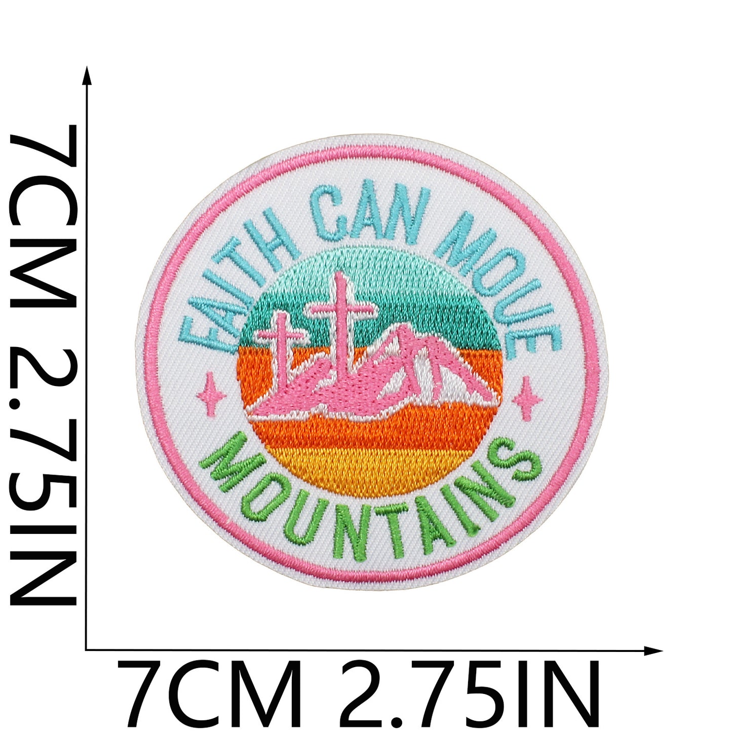 Iron-On Faith Belief Cross Embroidery Patch Love Heart Letters Computer Embroidered Badge Clothing Decoration