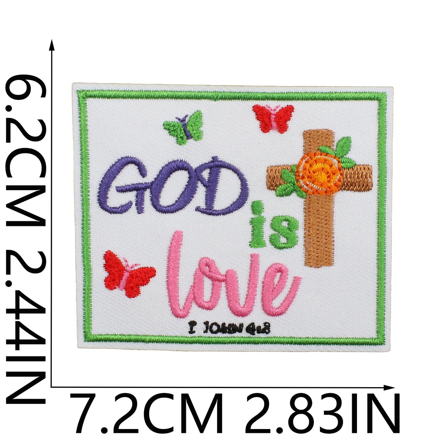 Iron-On Faith Belief Cross Embroidery Patch Love Heart Letters Computer Embroidered Badge Clothing Decoration