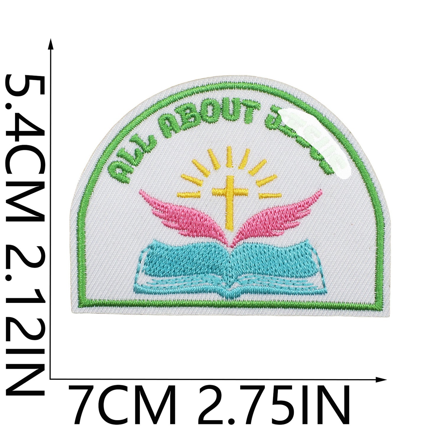 Iron-On Faith Belief Cross Embroidery Patch Love Heart Letters Computer Embroidered Badge Clothing Decoration