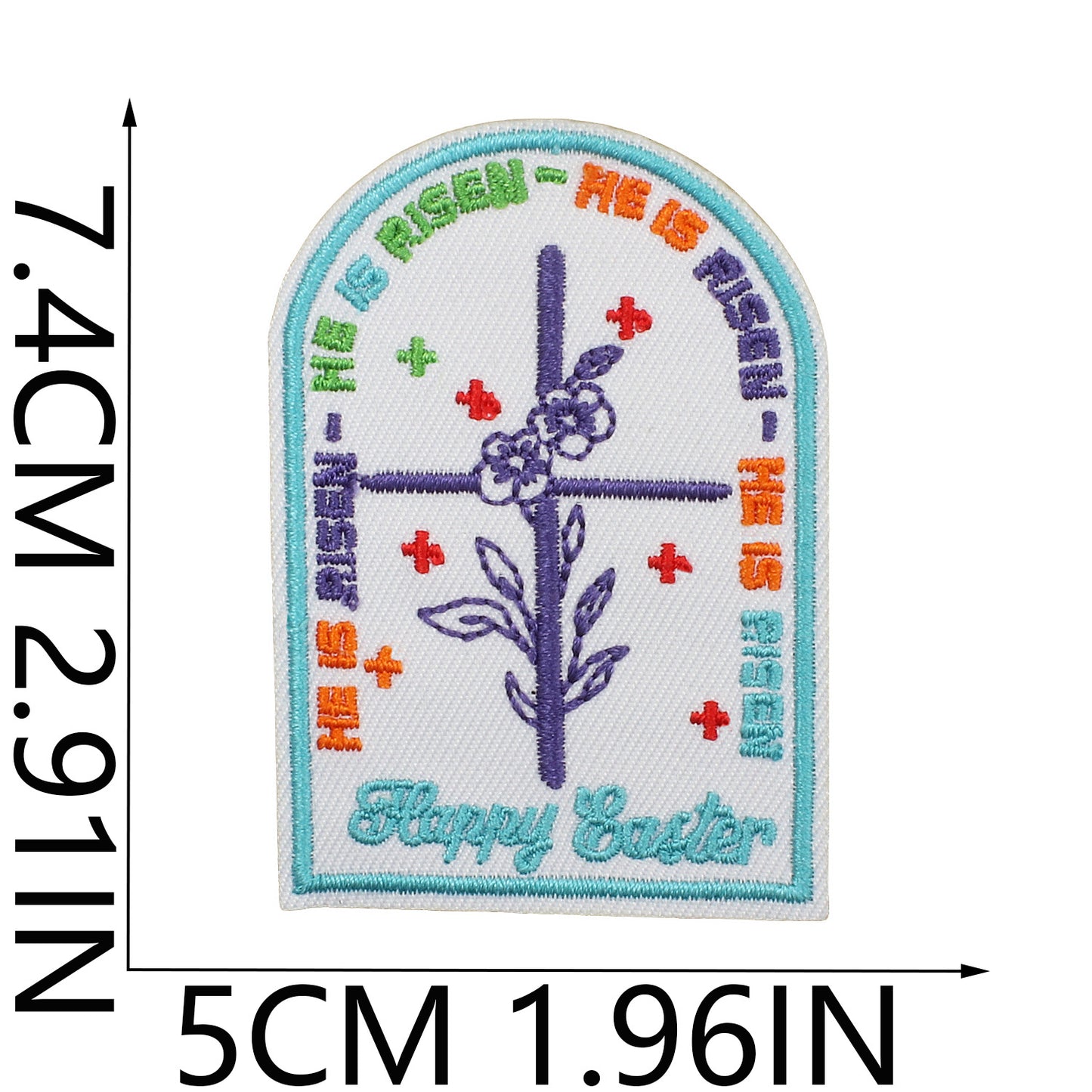 Iron-On Faith Belief Cross Embroidery Patch Love Heart Letters Computer Embroidered Badge Clothing Decoration