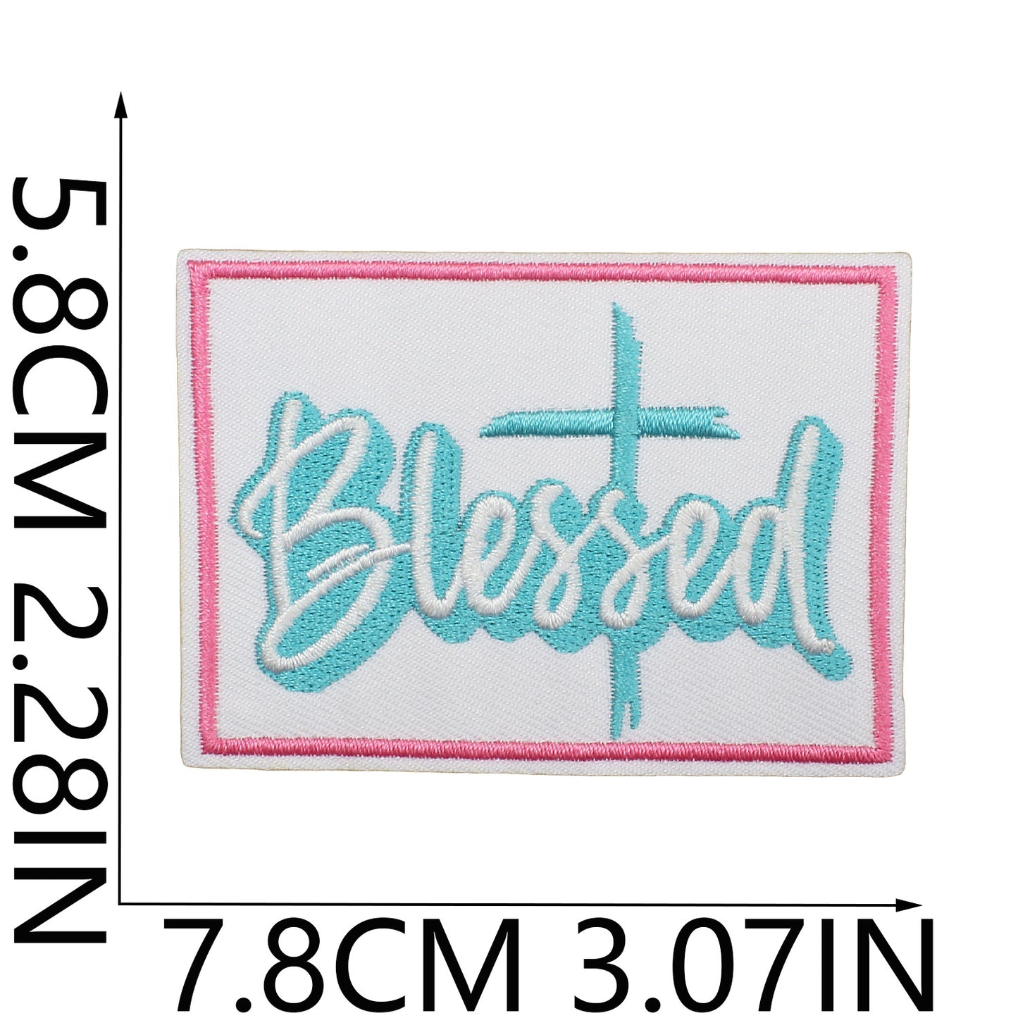 Iron-On Faith Belief Cross Embroidery Patch Love Heart Letters Computer Embroidered Badge Clothing Decoration