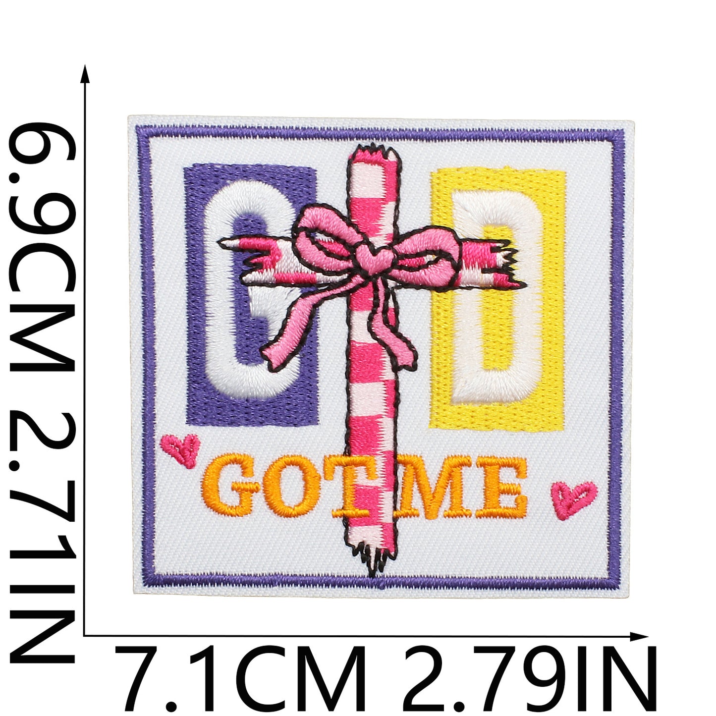Iron-On Faith Belief Cross Embroidery Patch Love Heart Letters Computer Embroidered Badge Clothing Decoration