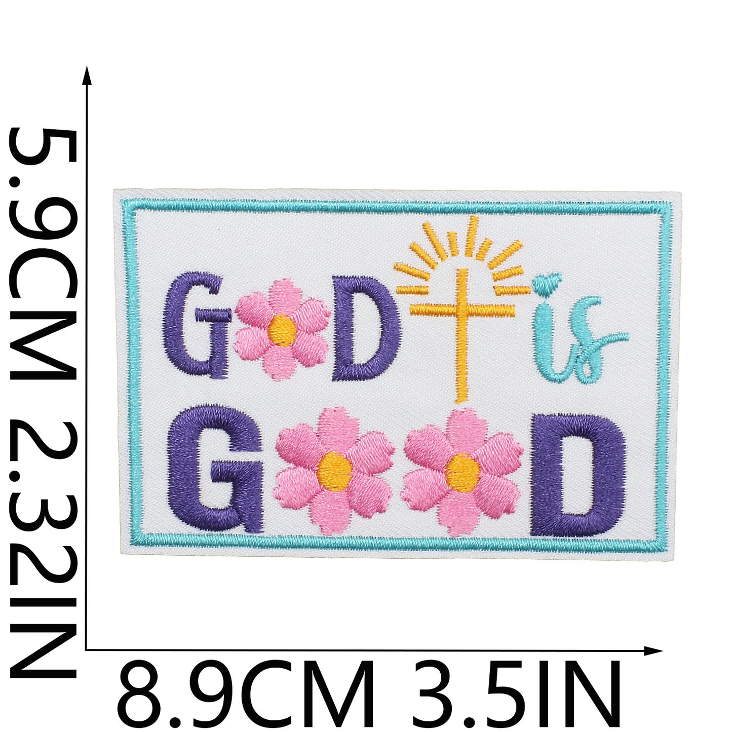 Iron-On Faith Belief Cross Embroidery Patch Love Heart Letters Computer Embroidered Badge Clothing Decoration