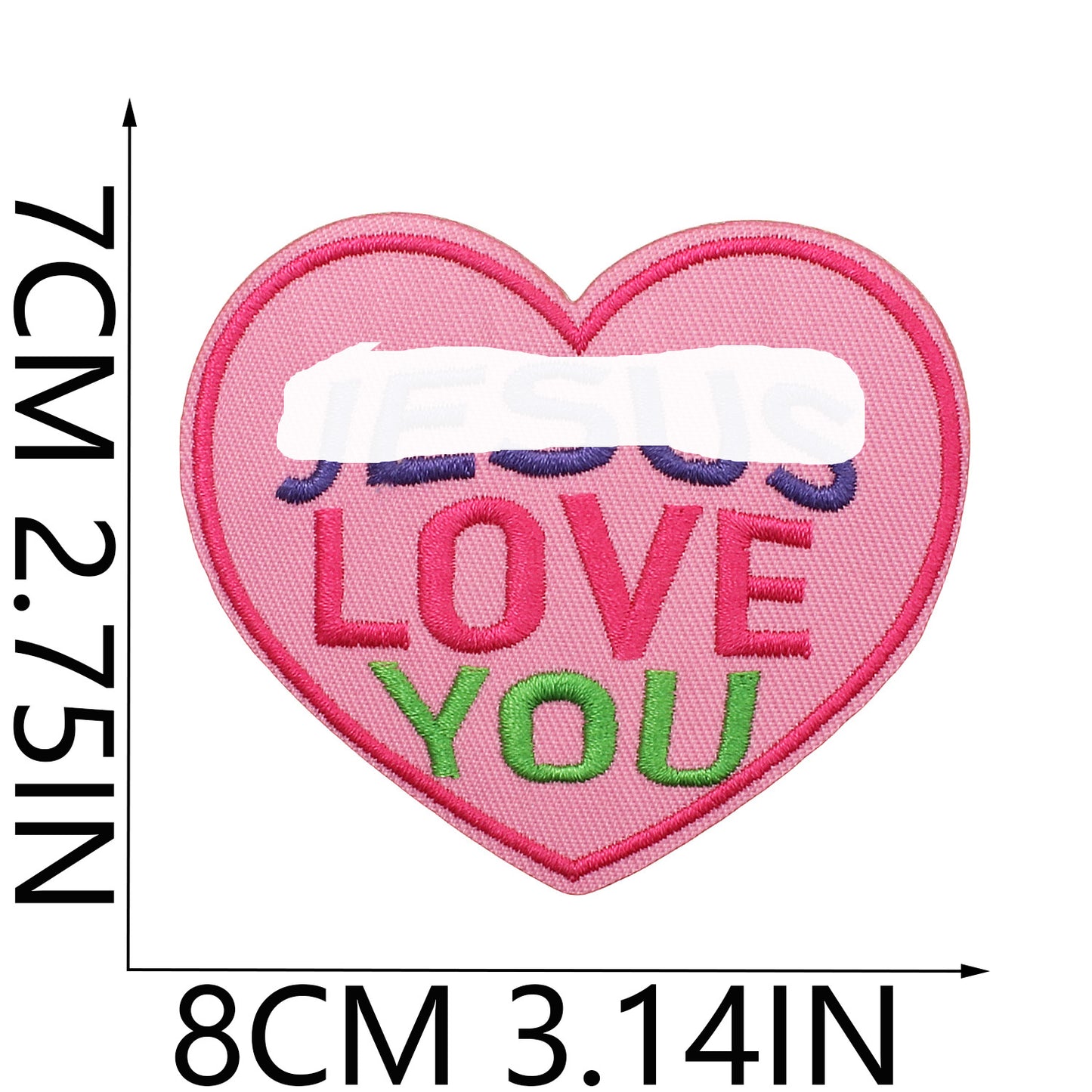 Iron-On Faith Belief Cross Embroidery Patch Love Heart Letters Computer Embroidered Badge Clothing Decoration