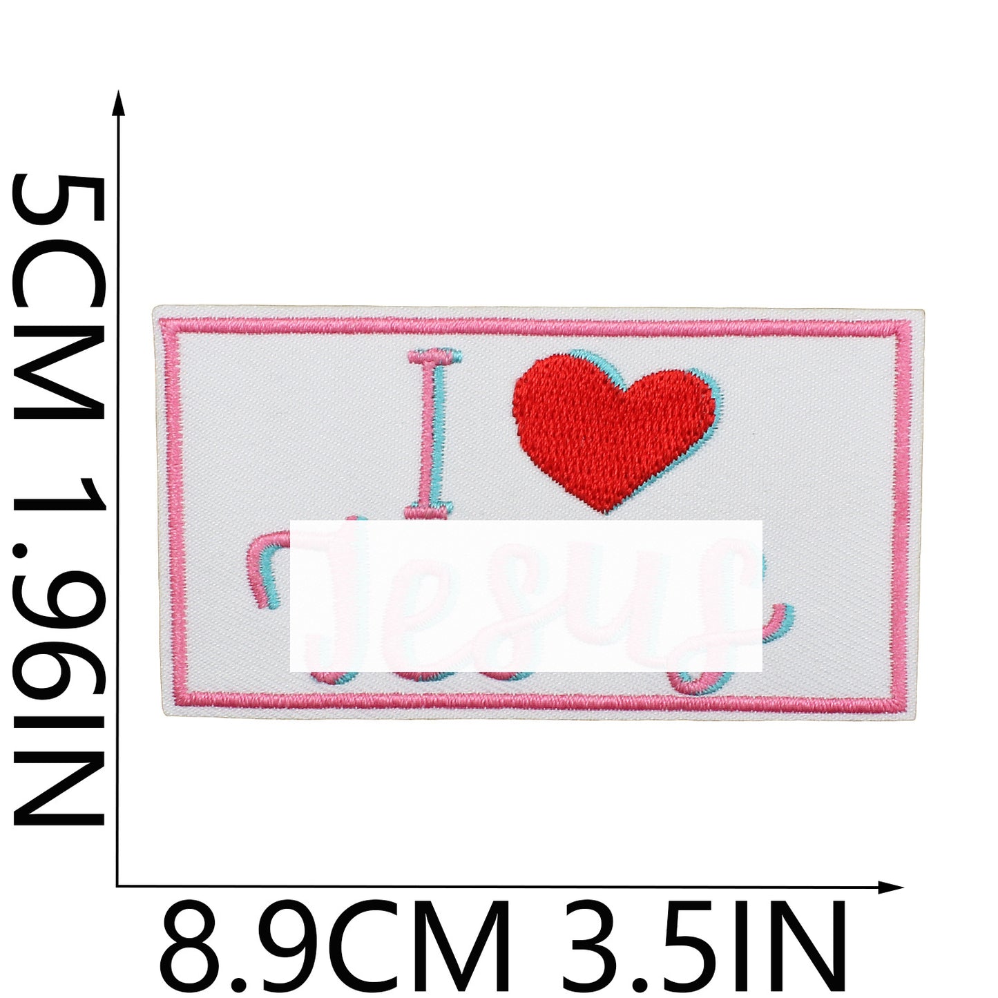 Iron-On Faith Belief Cross Embroidery Patch Love Heart Letters Computer Embroidered Badge Clothing Decoration