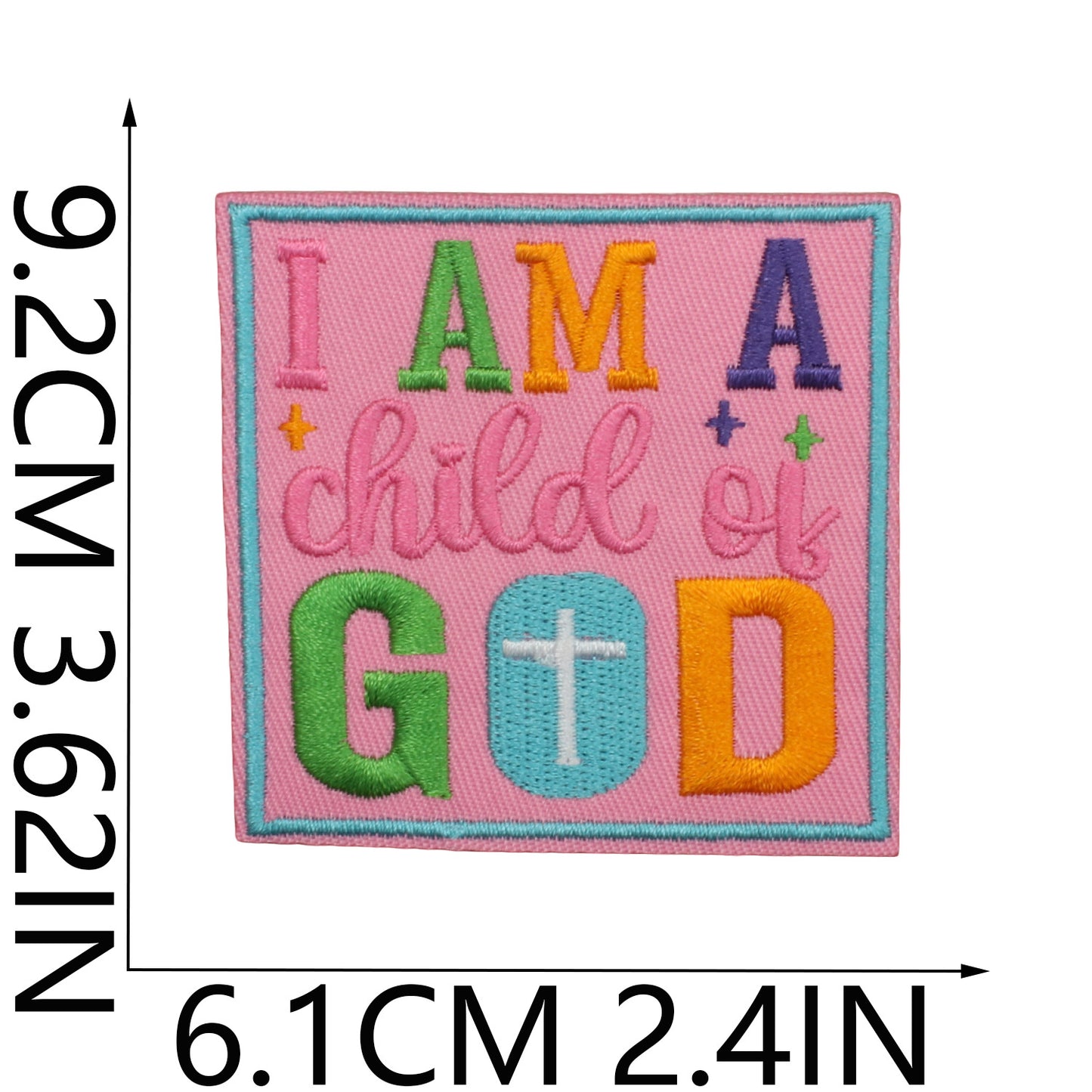 Iron-On Faith Belief Cross Embroidery Patch Love Heart Letters Computer Embroidered Badge Clothing Decoration