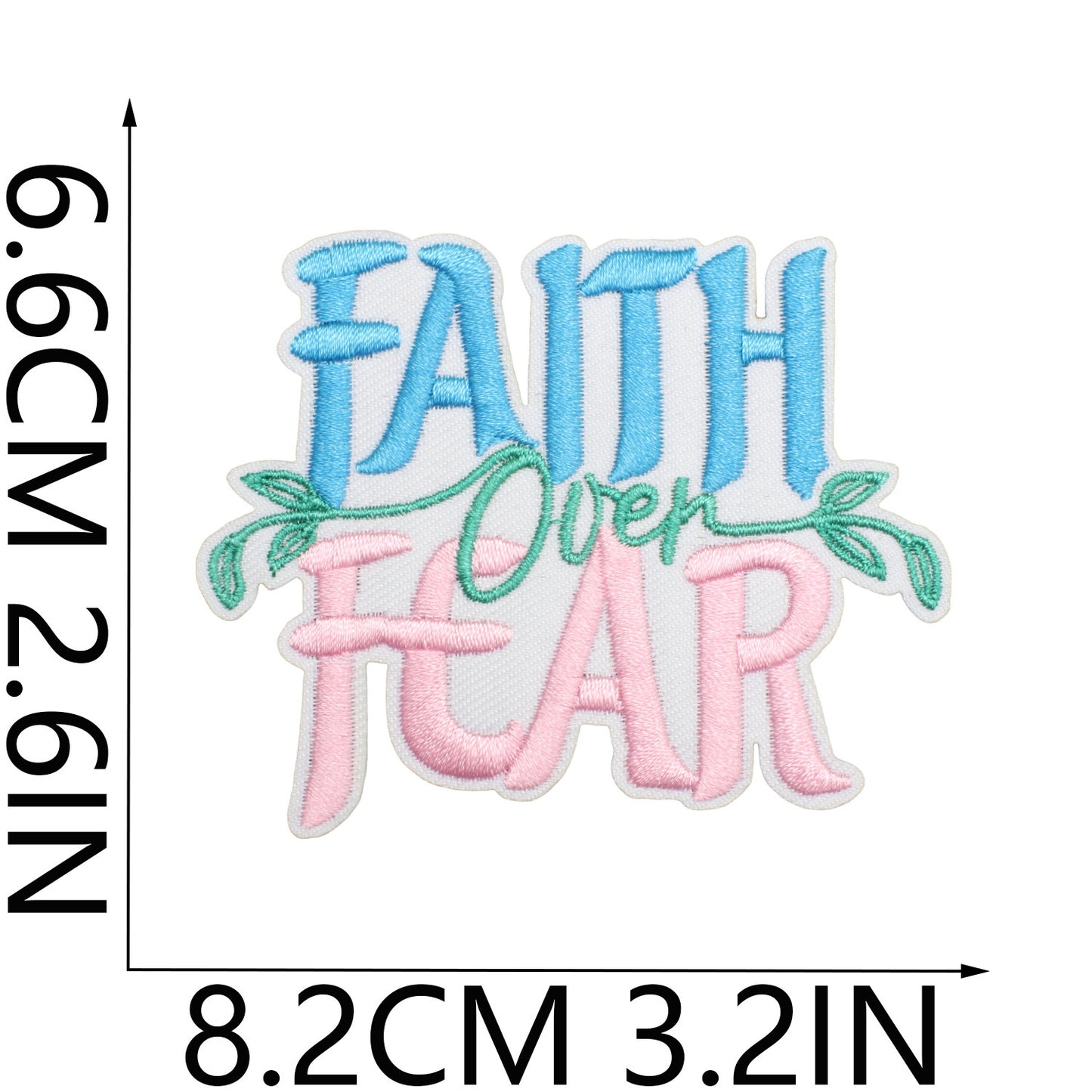 Iron-On Faith Belief Cross Embroidery Patch Love Heart Letters Computer Embroidered Badge Clothing Decoration