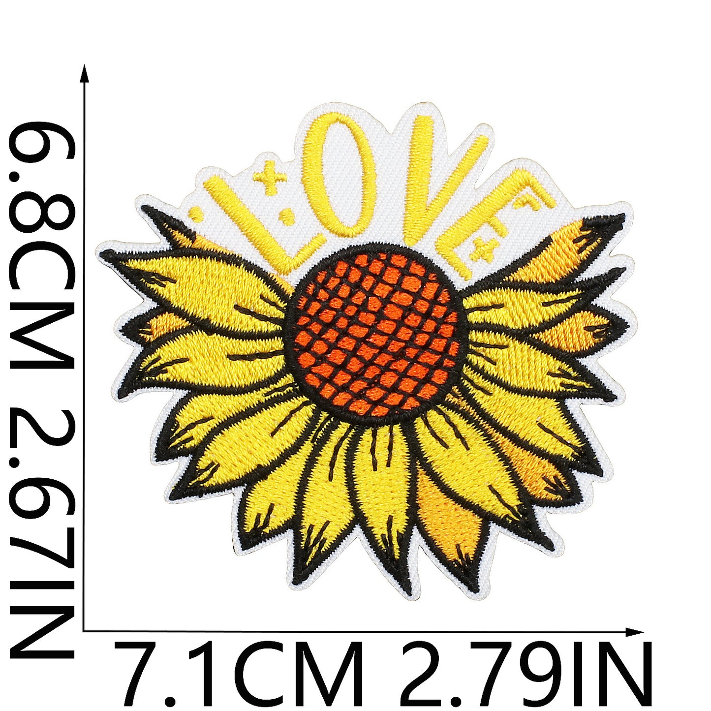 Iron-On Sunflower Rabbit Embroidery Patch Letter Flowers Love Heart Badge Clothing Decoration
