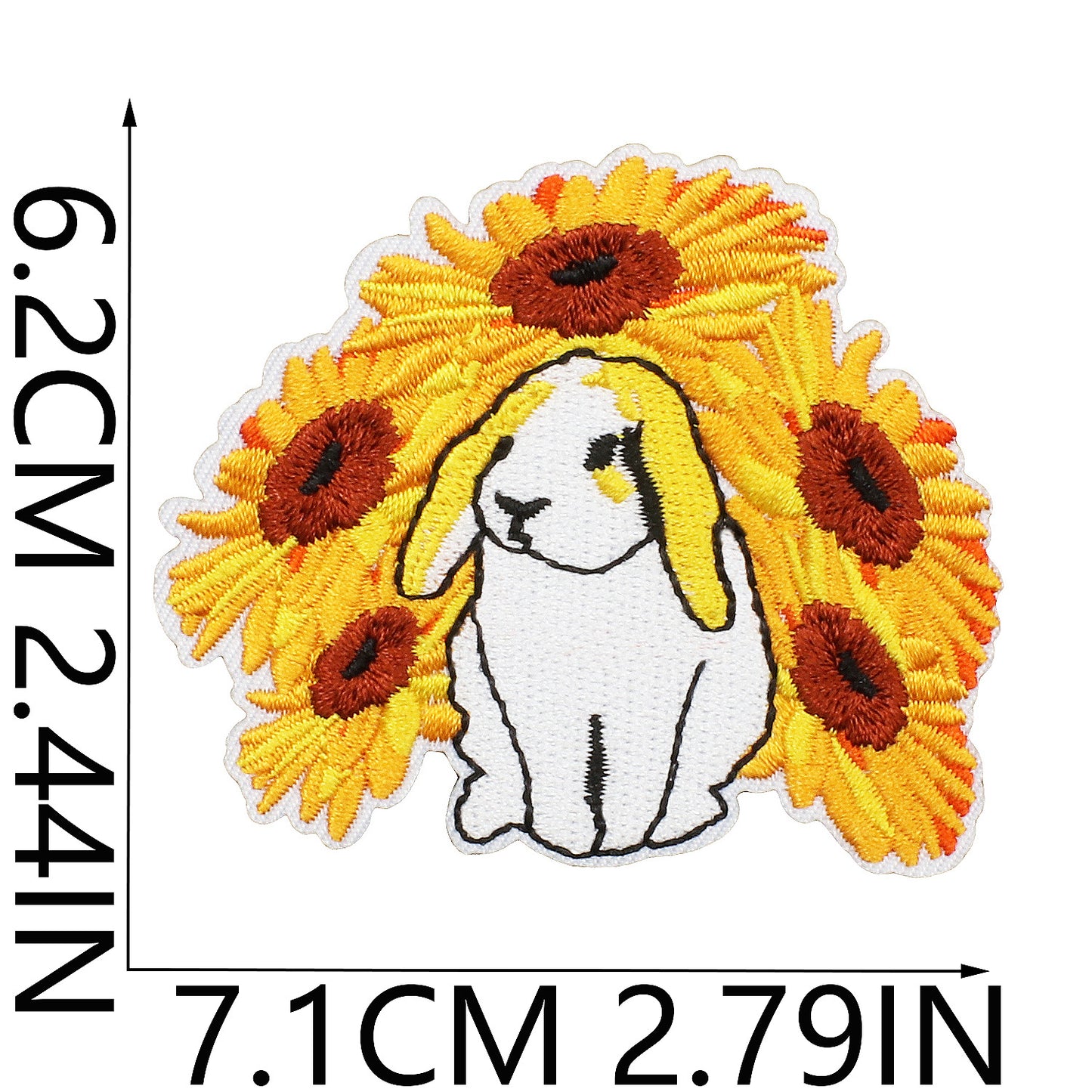 Iron-On Sunflower Rabbit Embroidery Patch Letter Flowers Love Heart Badge Clothing Decoration