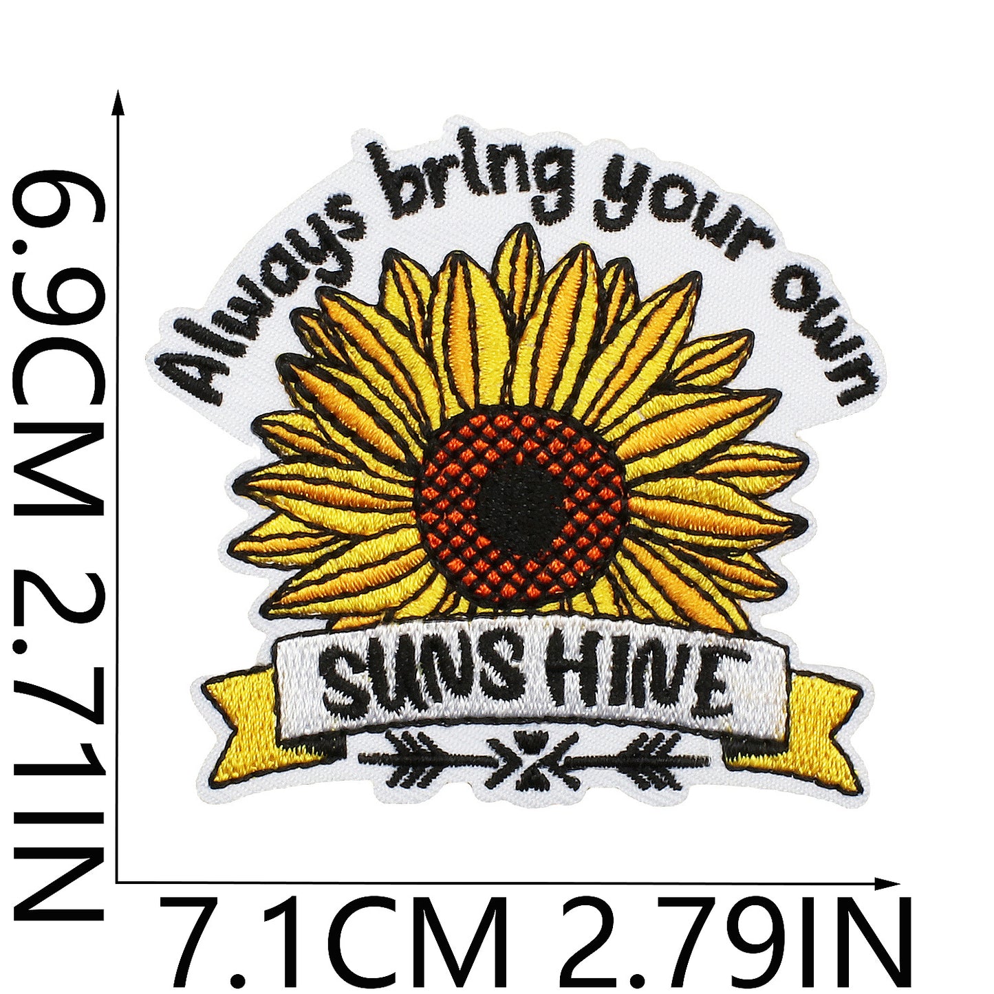 Iron-On Sunflower Rabbit Embroidery Patch Letter Flowers Love Heart Badge Clothing Decoration