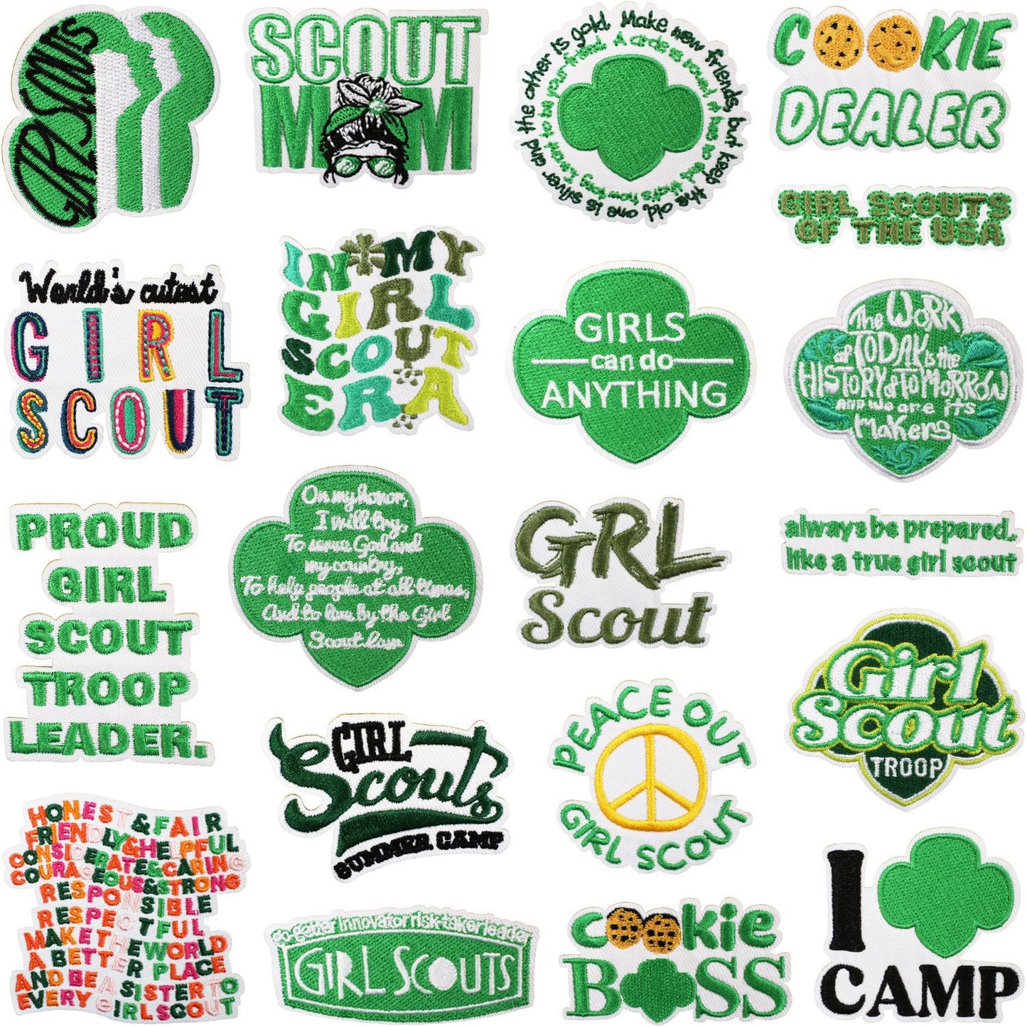 Iron-On Cookie Embroidery Patch Cute Girl Snack Badge Computer Stitch Appliqué for Clothing Bags Decoration