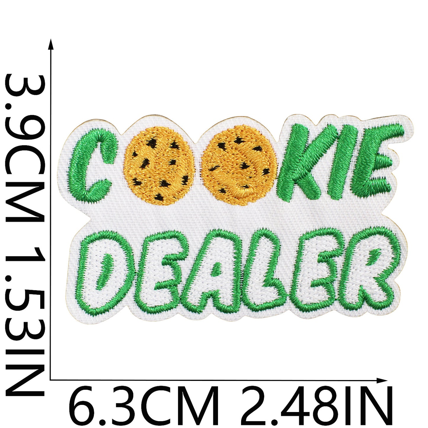Iron-On Cookie Embroidery Patch Cute Girl Snack Badge Computer Stitch Appliqué for Clothing Bags Decoration