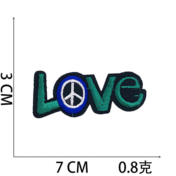 Iron-On Love Fashion Hat Patch Stylish Letter Badge Computer Stitch Appliqué for Clothing Bags Decoration