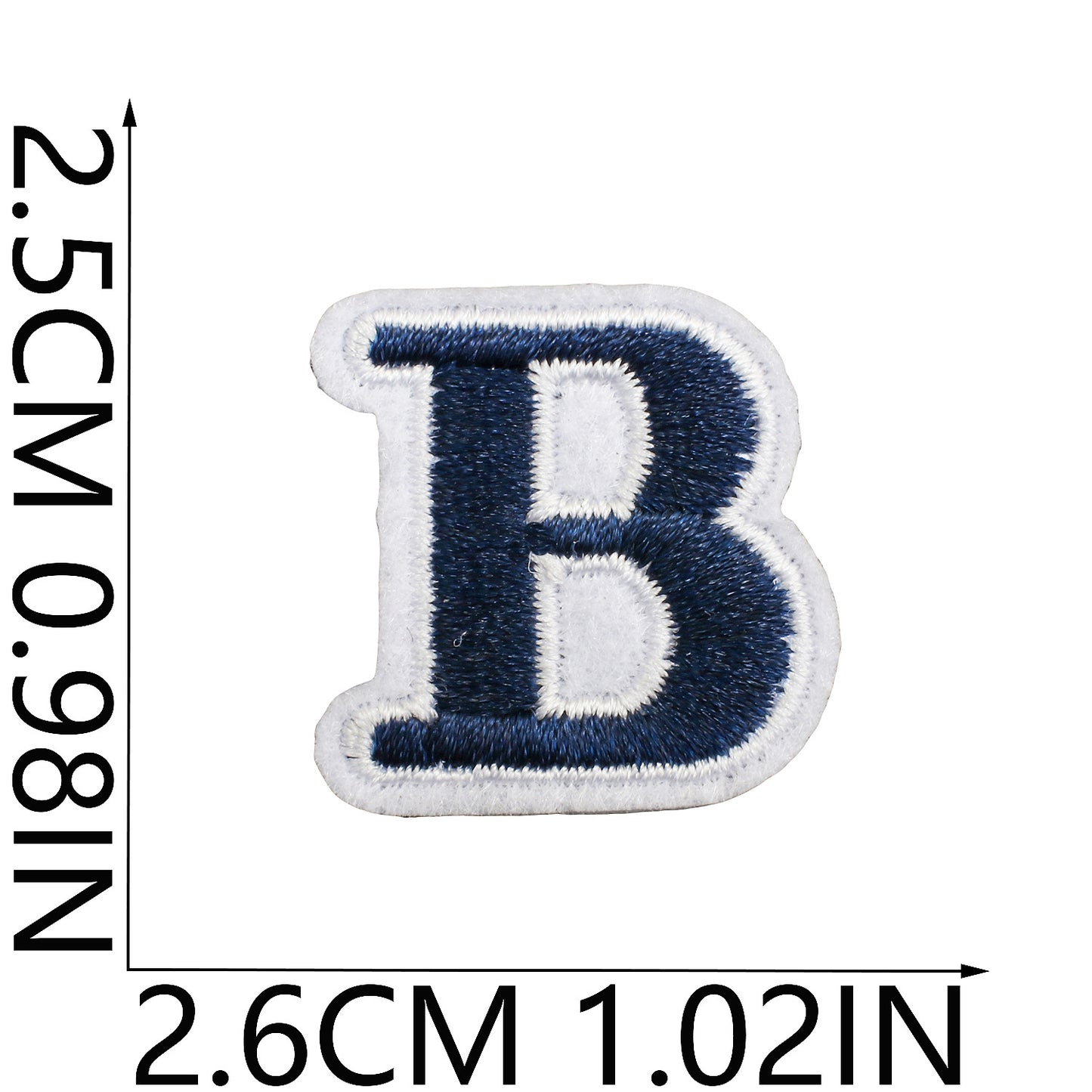 Blue/Navy Mini Embroidered Letter Patches A-Z | Iron-On Alphabet