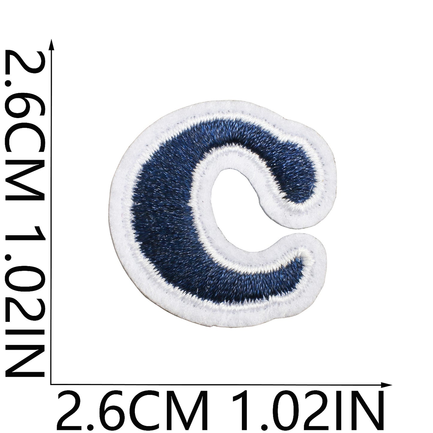 Blue/Navy Mini Embroidered Letter Patches A-Z | Iron-On Alphabet