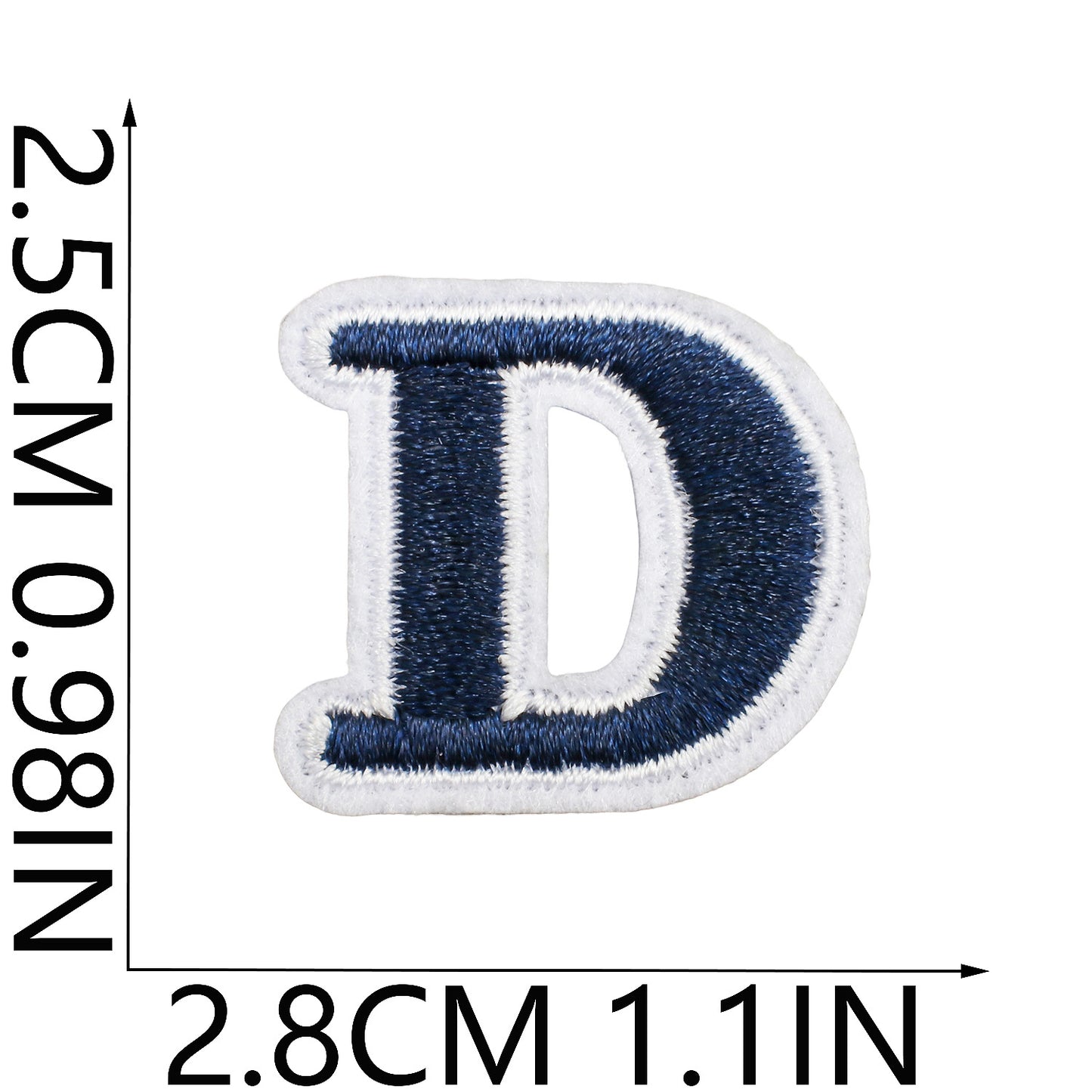 Blue/Navy Mini Embroidered Letter Patches A-Z | Iron-On Alphabet