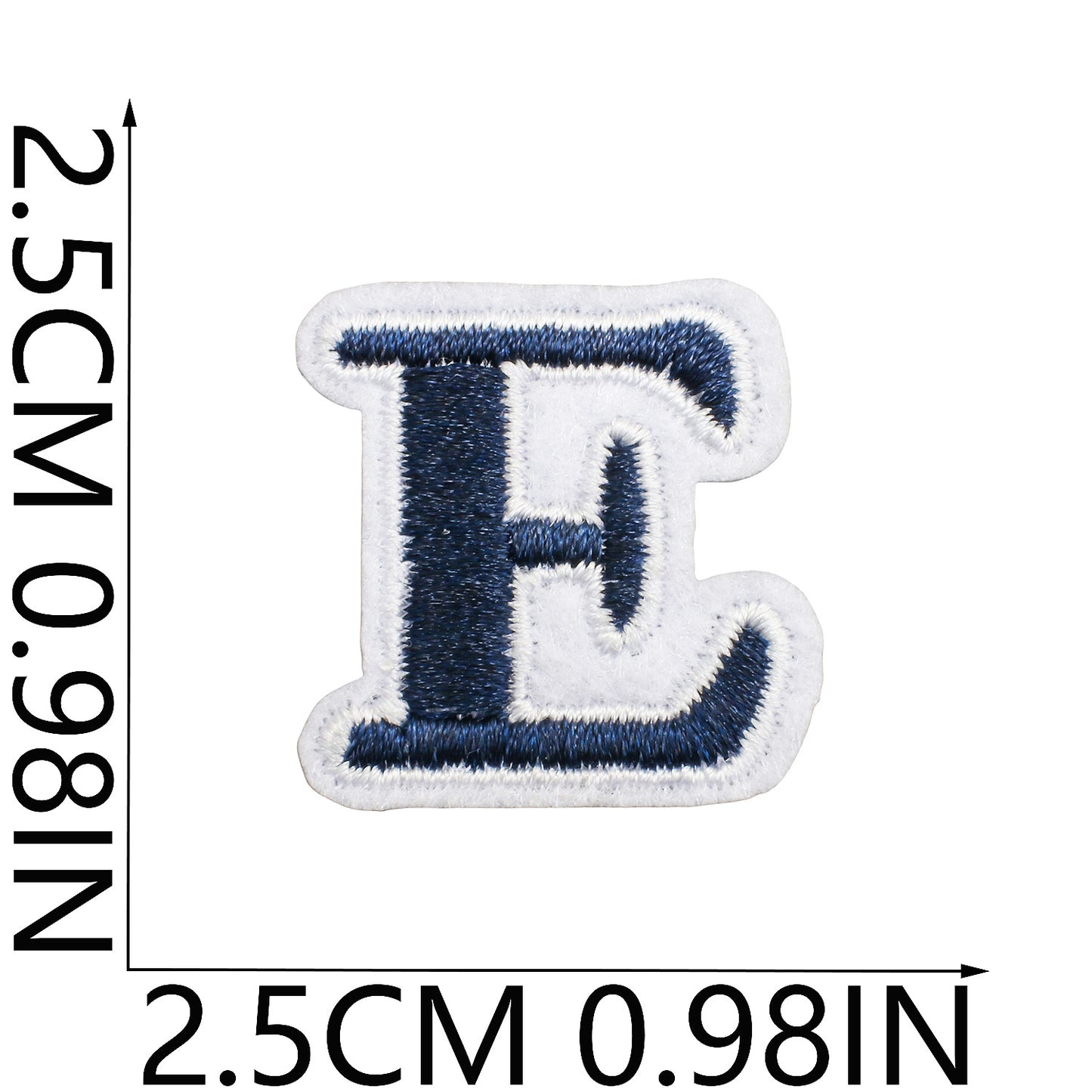 Blue/Navy Mini Embroidered Letter Patches A-Z | Iron-On Alphabet