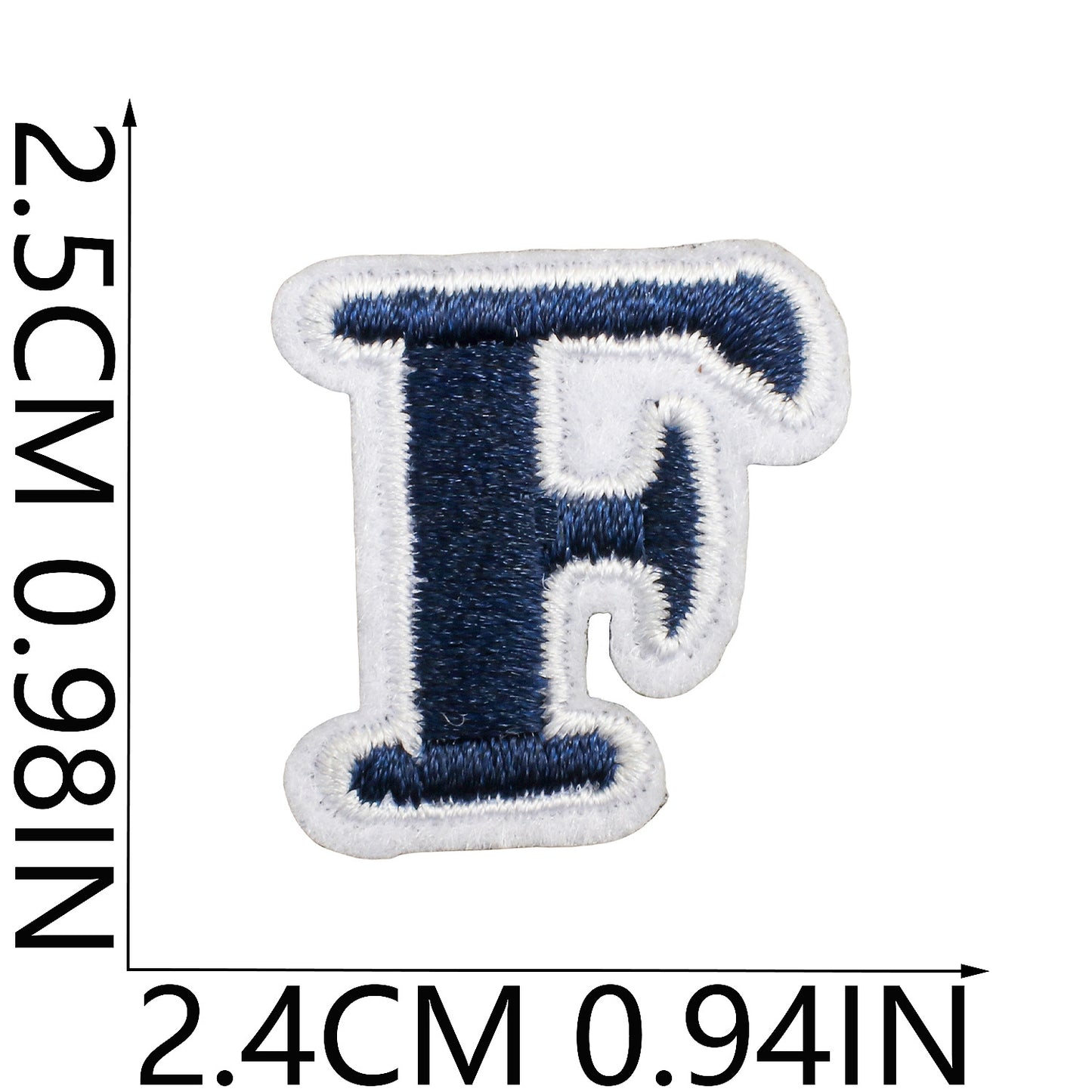 Blue/Navy Mini Embroidered Letter Patches A-Z | Iron-On Alphabet