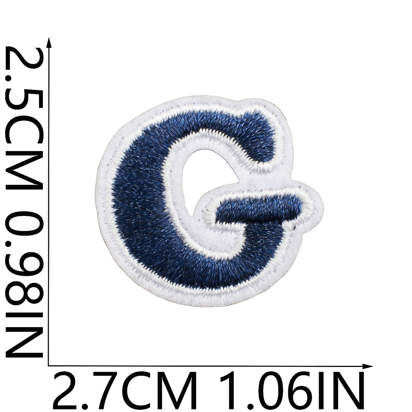 Blue/Navy Mini Embroidered Letter Patches A-Z | Iron-On Alphabet