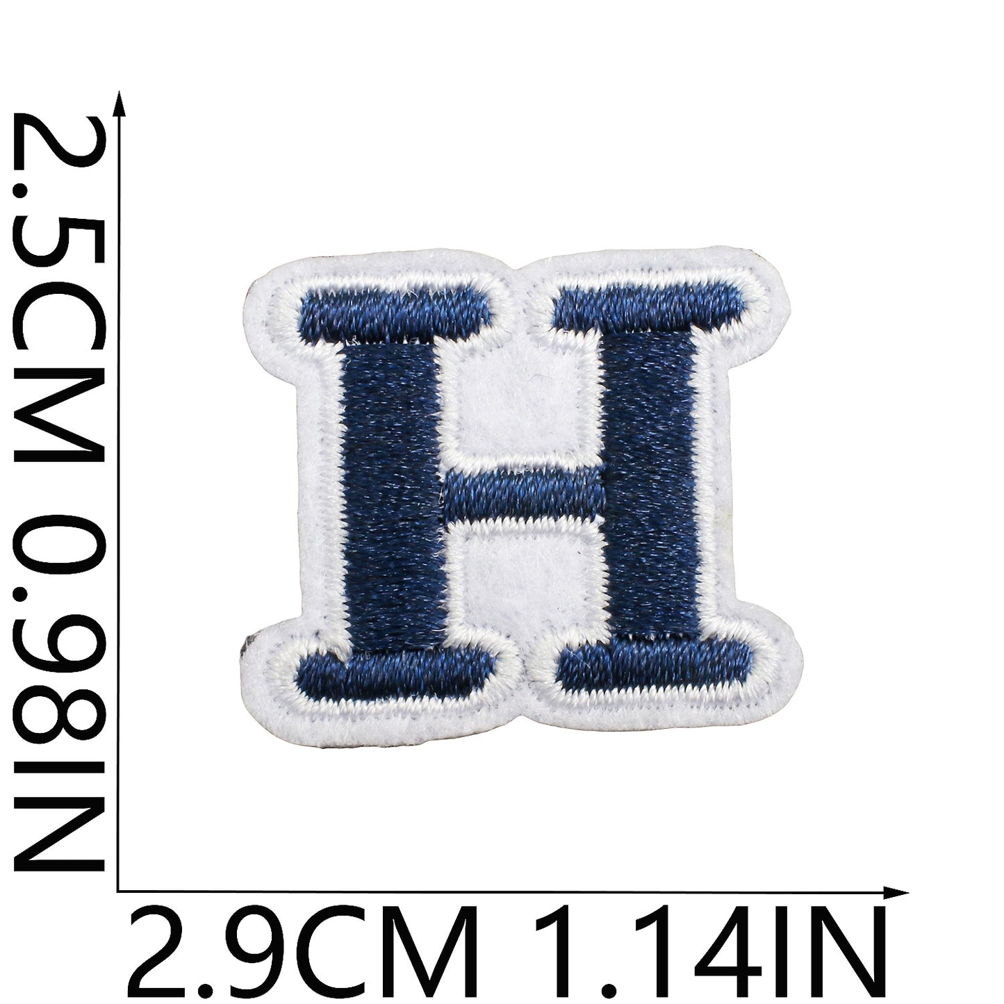 Blue/Navy Mini Embroidered Letter Patches A-Z | Iron-On Alphabet