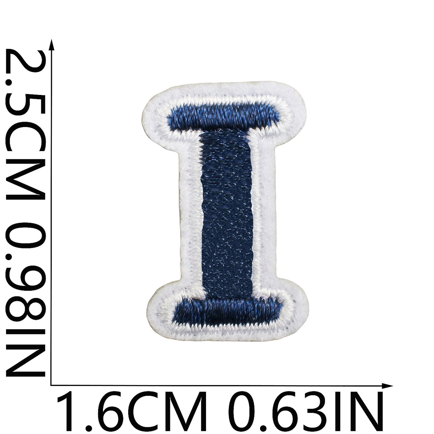 Blue/Navy Mini Embroidered Letter Patches A-Z | Iron-On Alphabet