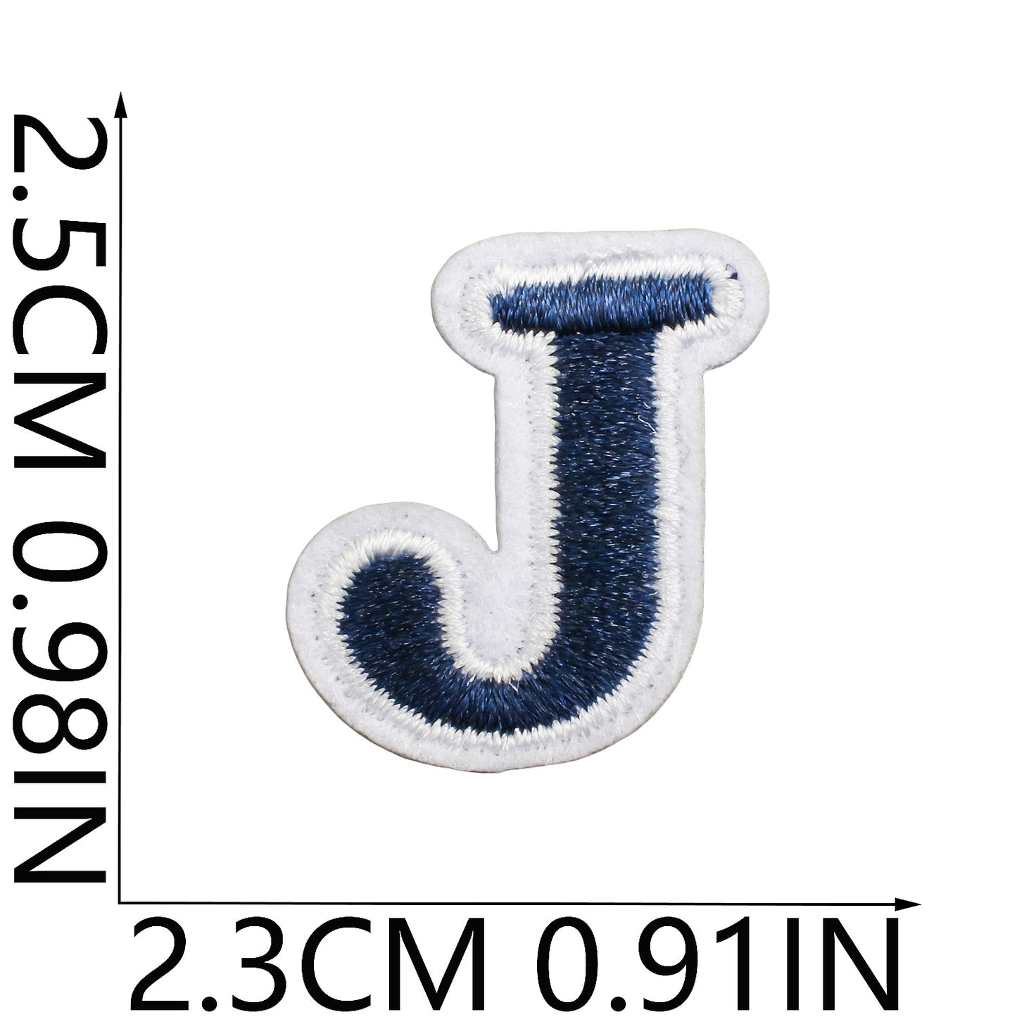 Blue/Navy Mini Embroidered Letter Patches A-Z | Iron-On Alphabet