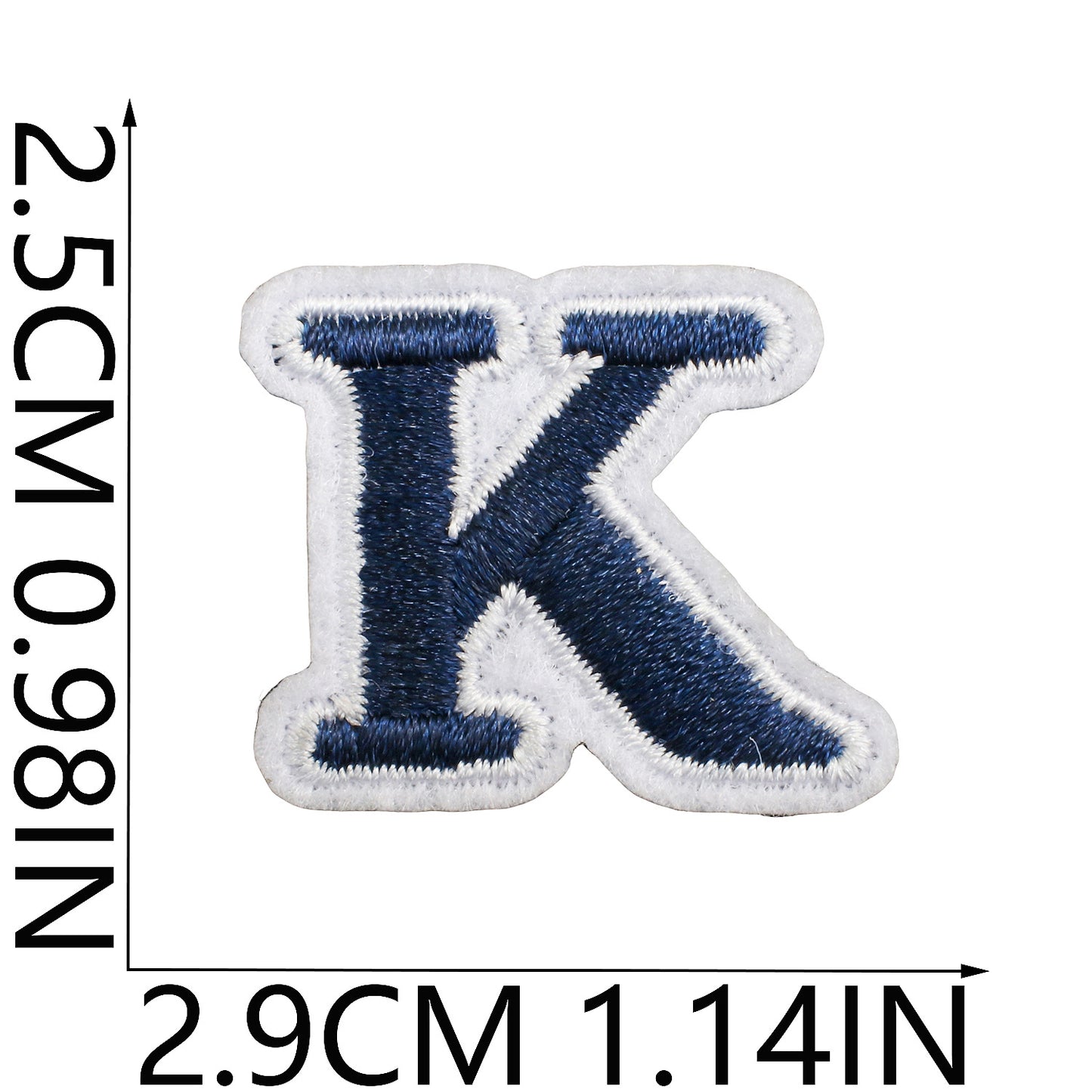 Blue/Navy Mini Embroidered Letter Patches A-Z | Iron-On Alphabet