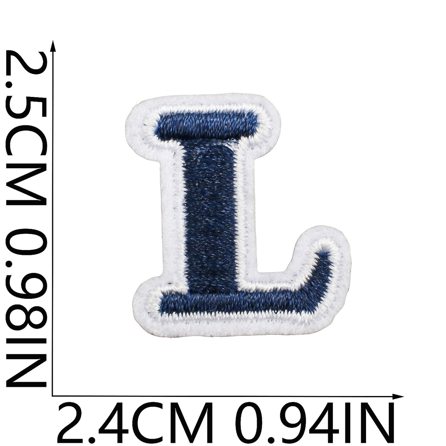 Blue/Navy Mini Embroidered Letter Patches A-Z | Iron-On Alphabet