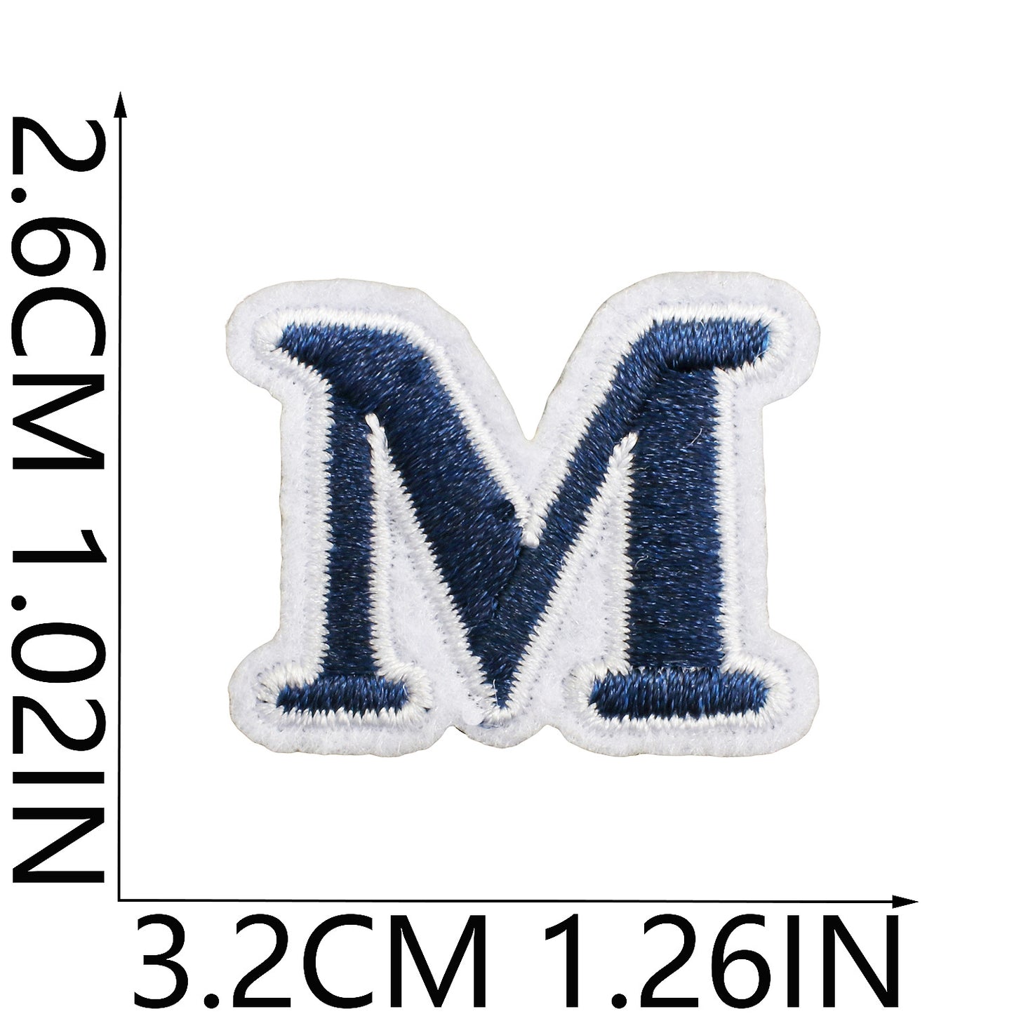 Blue/Navy Mini Embroidered Letter Patches A-Z | Iron-On Alphabet