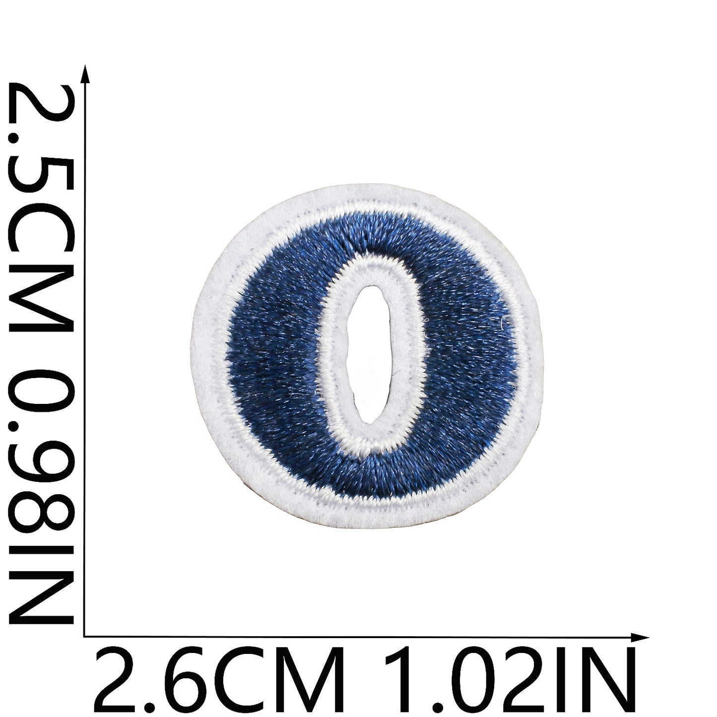 Blue/Navy Mini Embroidered Letter Patches A-Z | Iron-On Alphabet