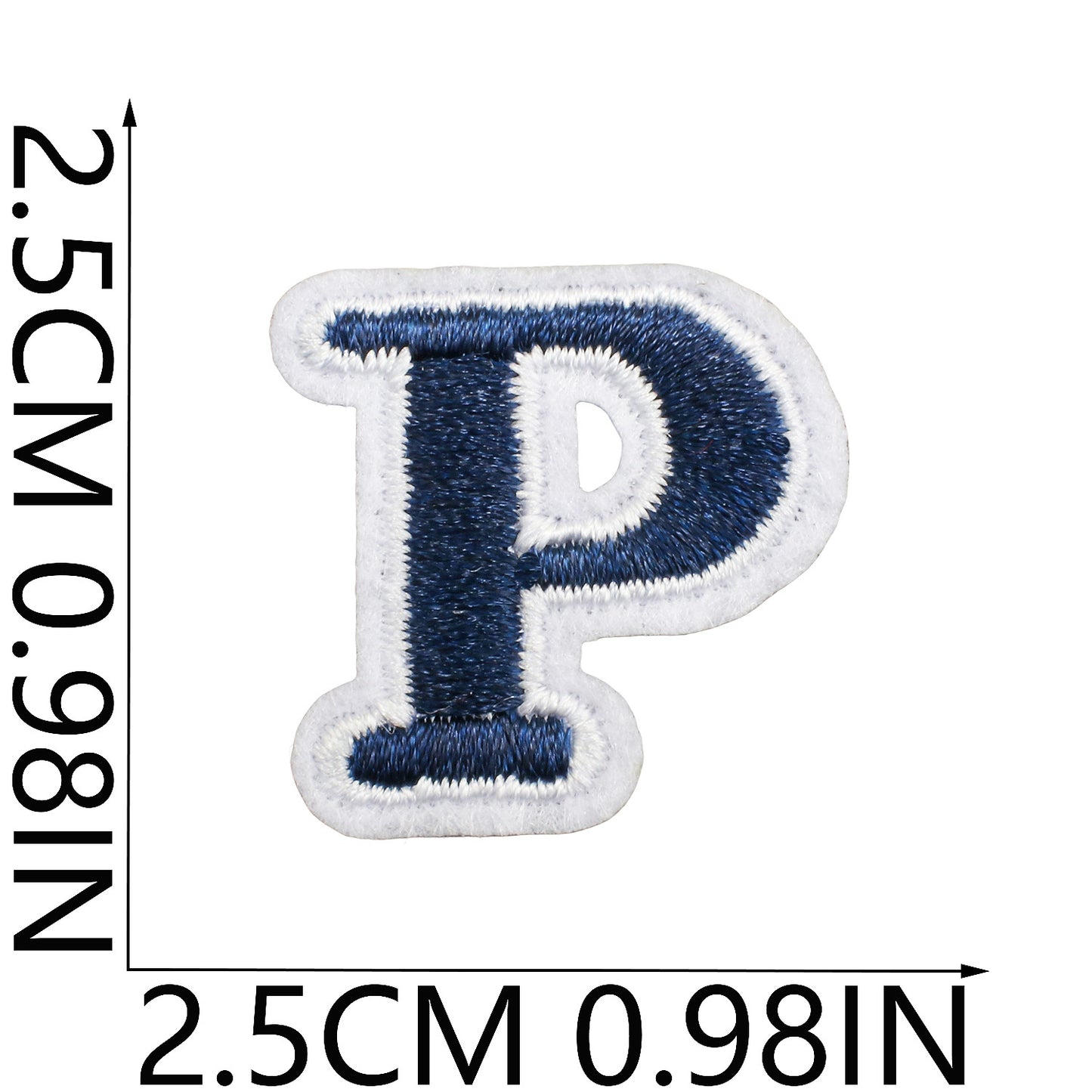 Blue/Navy Mini Embroidered Letter Patches A-Z | Iron-On Alphabet