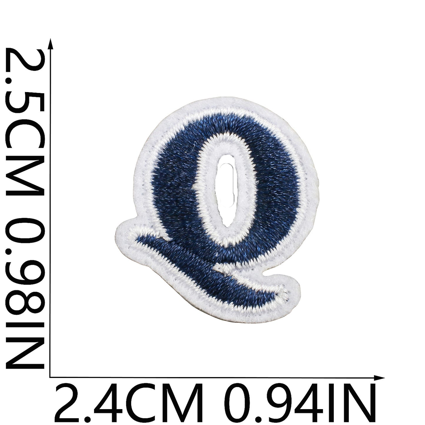 Blue/Navy Mini Embroidered Letter Patches A-Z | Iron-On Alphabet
