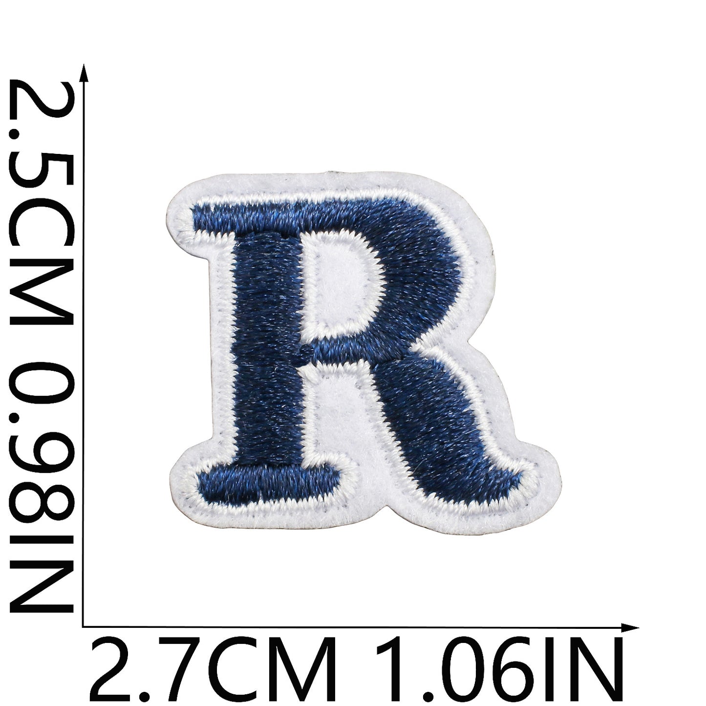 Blue/Navy Mini Embroidered Letter Patches A-Z | Iron-On Alphabet