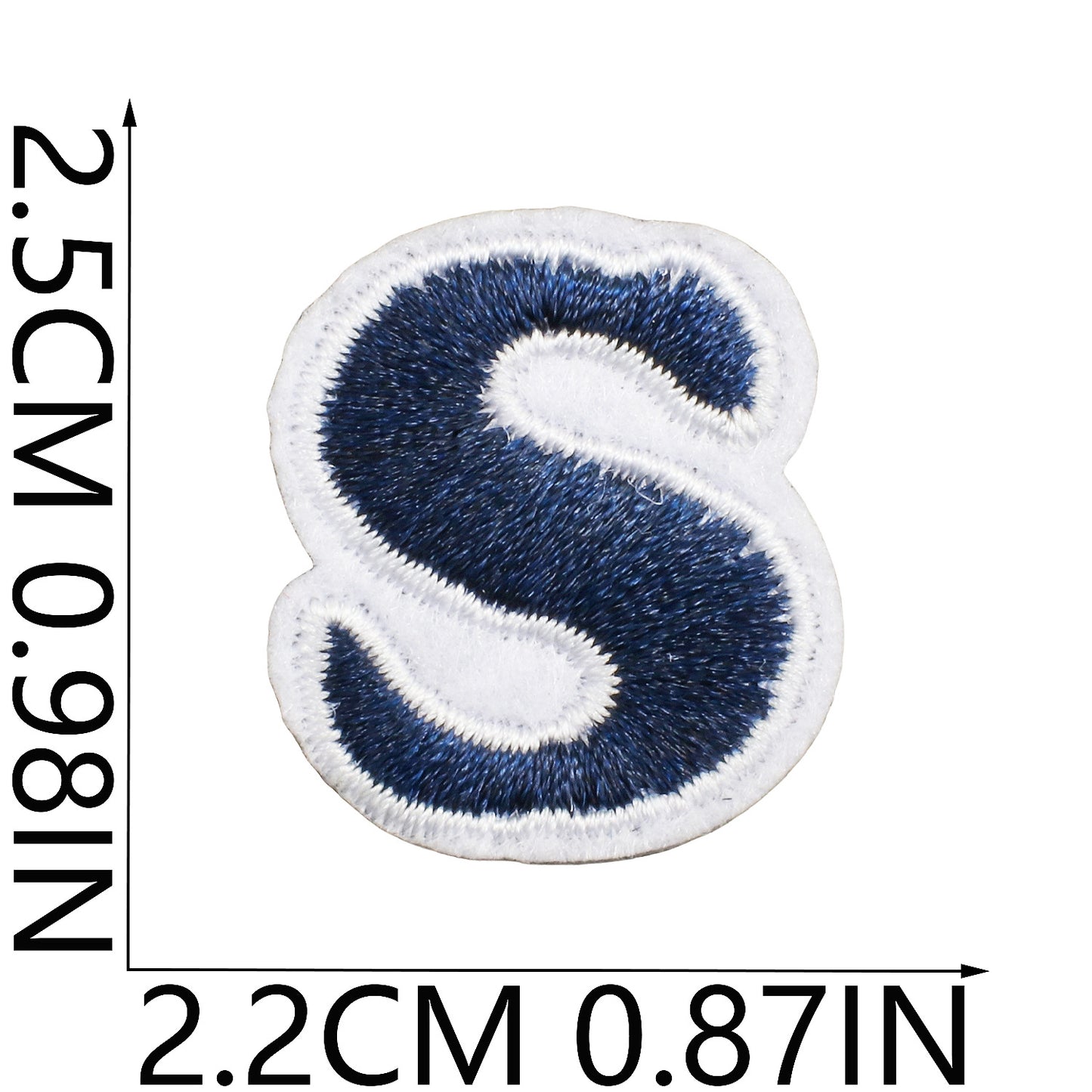 Blue/Navy Mini Embroidered Letter Patches A-Z | Iron-On Alphabet