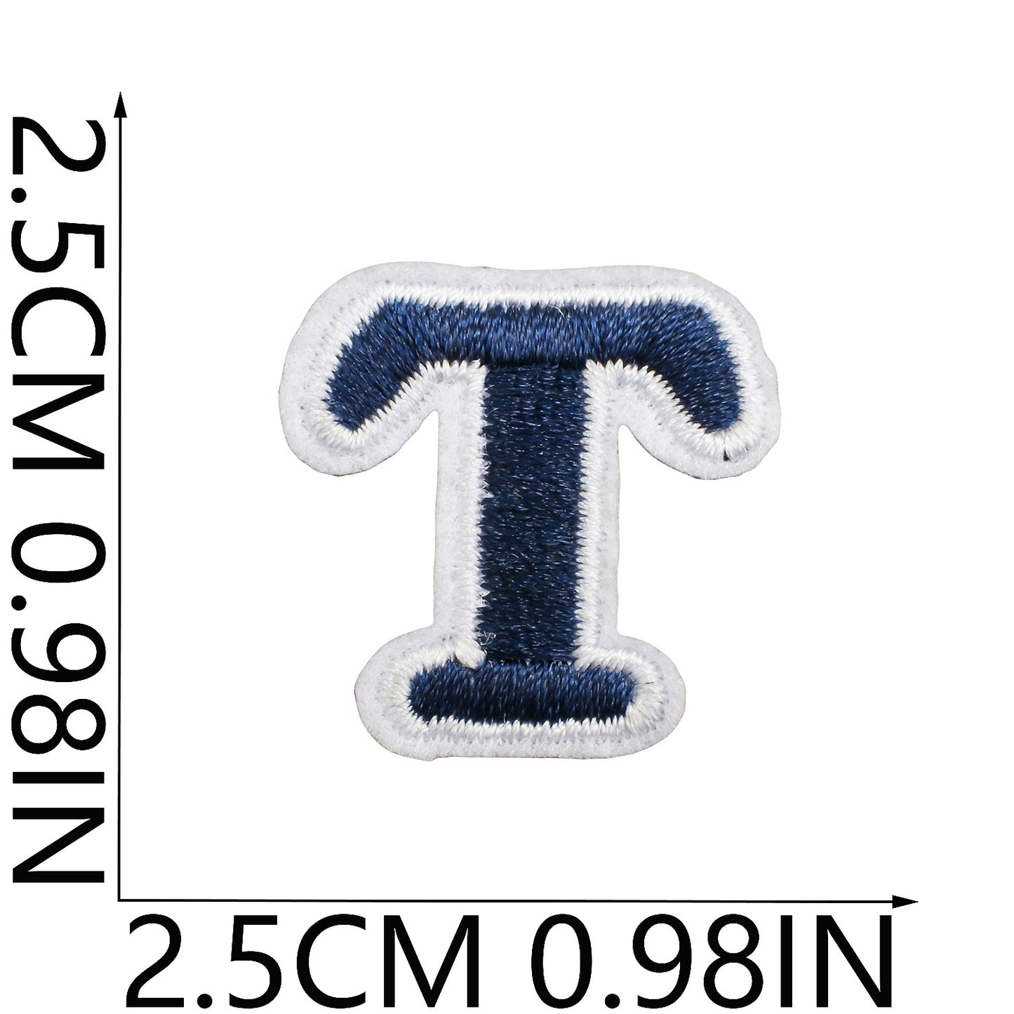 Blue/Navy Mini Embroidered Letter Patches A-Z | Iron-On Alphabet