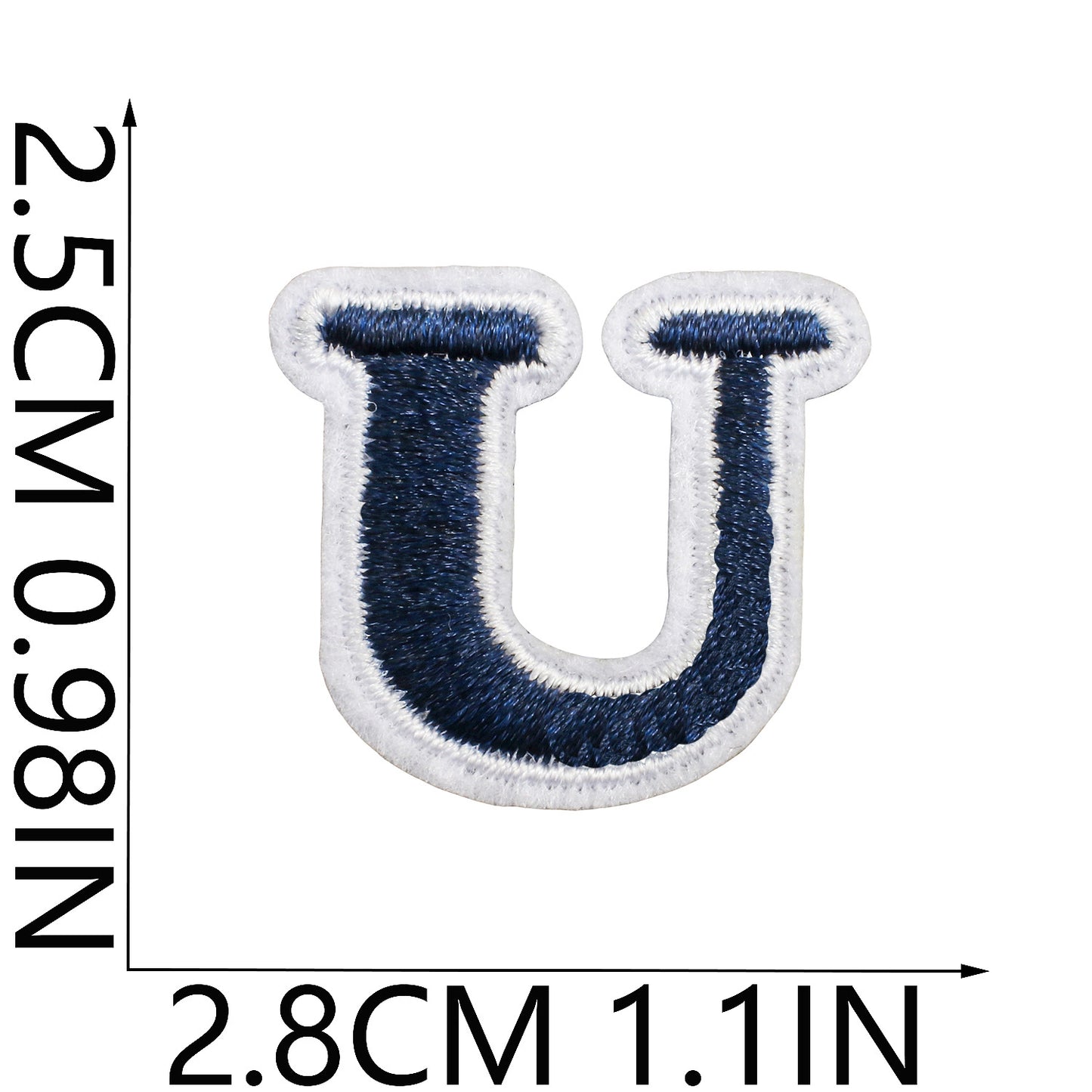 Blue/Navy Mini Embroidered Letter Patches A-Z | Iron-On Alphabet