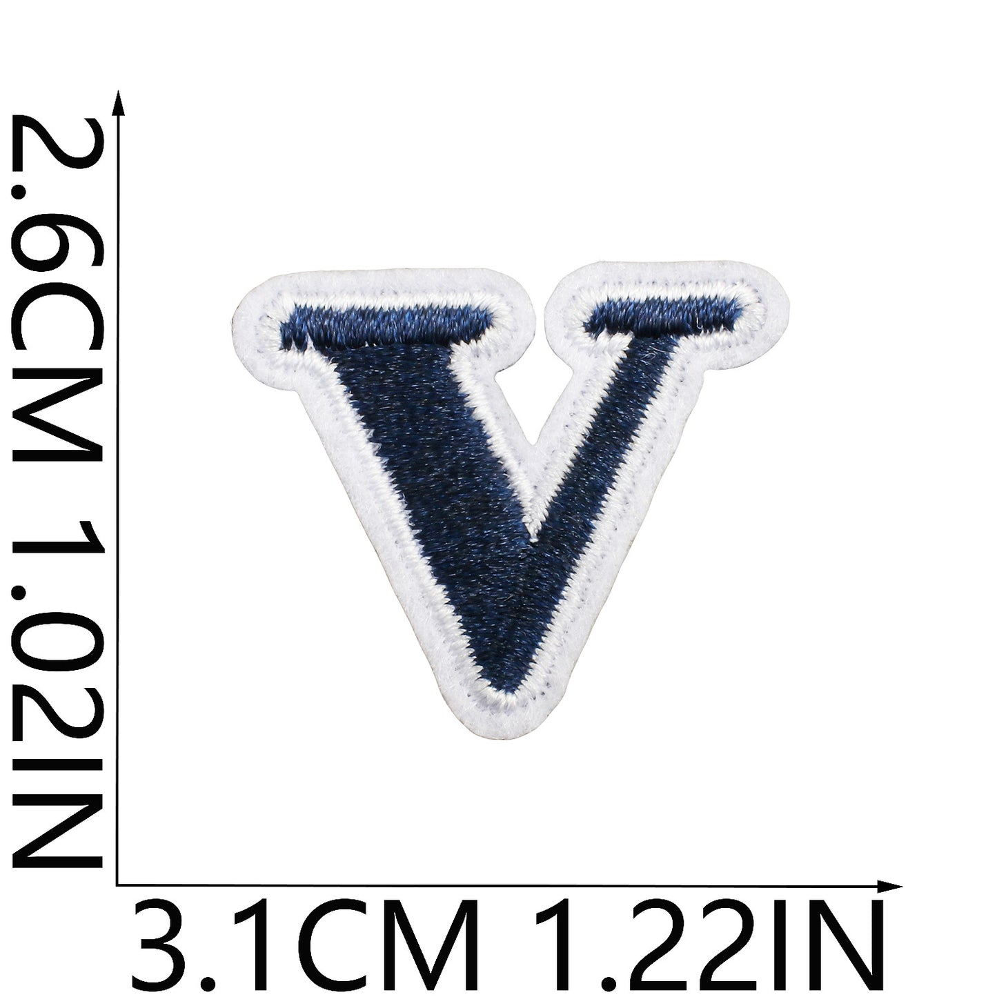 Blue/Navy Mini Embroidered Letter Patches A-Z | Iron-On Alphabet