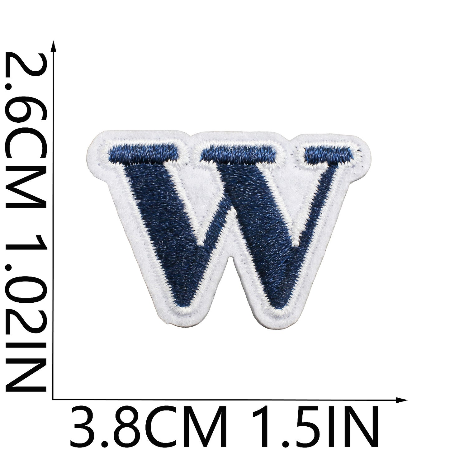 Blue/Navy Mini Embroidered Letter Patches A-Z | Iron-On Alphabet