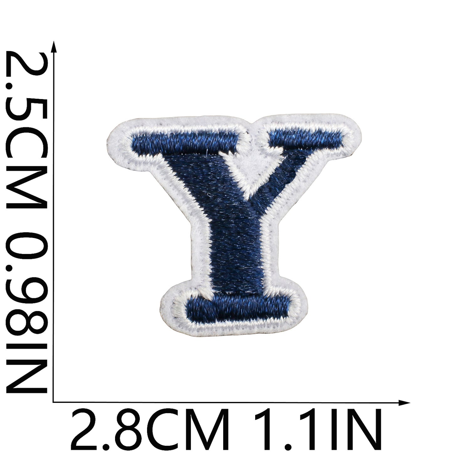 Blue/Navy Mini Embroidered Letter Patches A-Z | Iron-On Alphabet