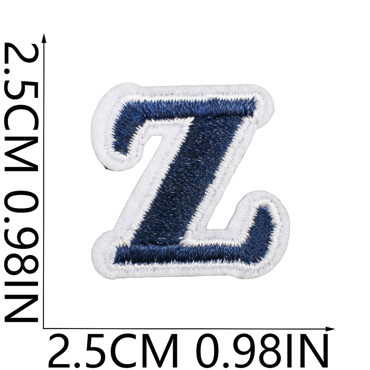 Blue/Navy Mini Embroidered Letter Patches A-Z | Iron-On Alphabet