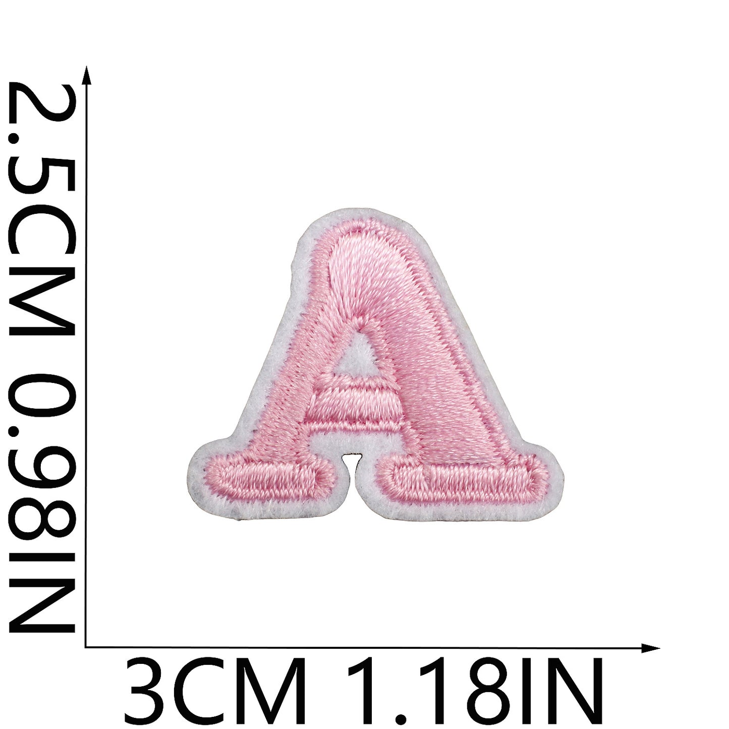 Pink Mini Embroidered Letter Patches A-Z | Iron-On Alphabet