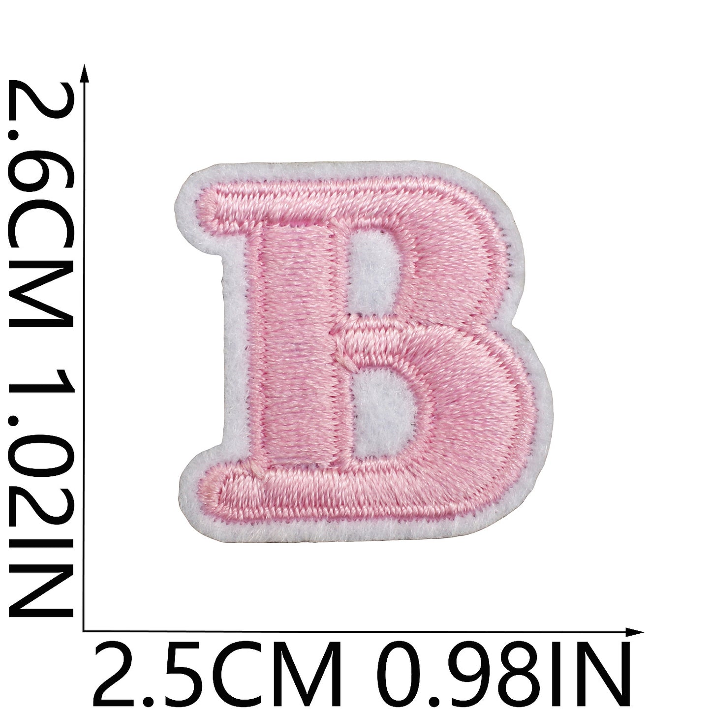 Pink Mini Embroidered Letter Patches A-Z | Iron-On Alphabet