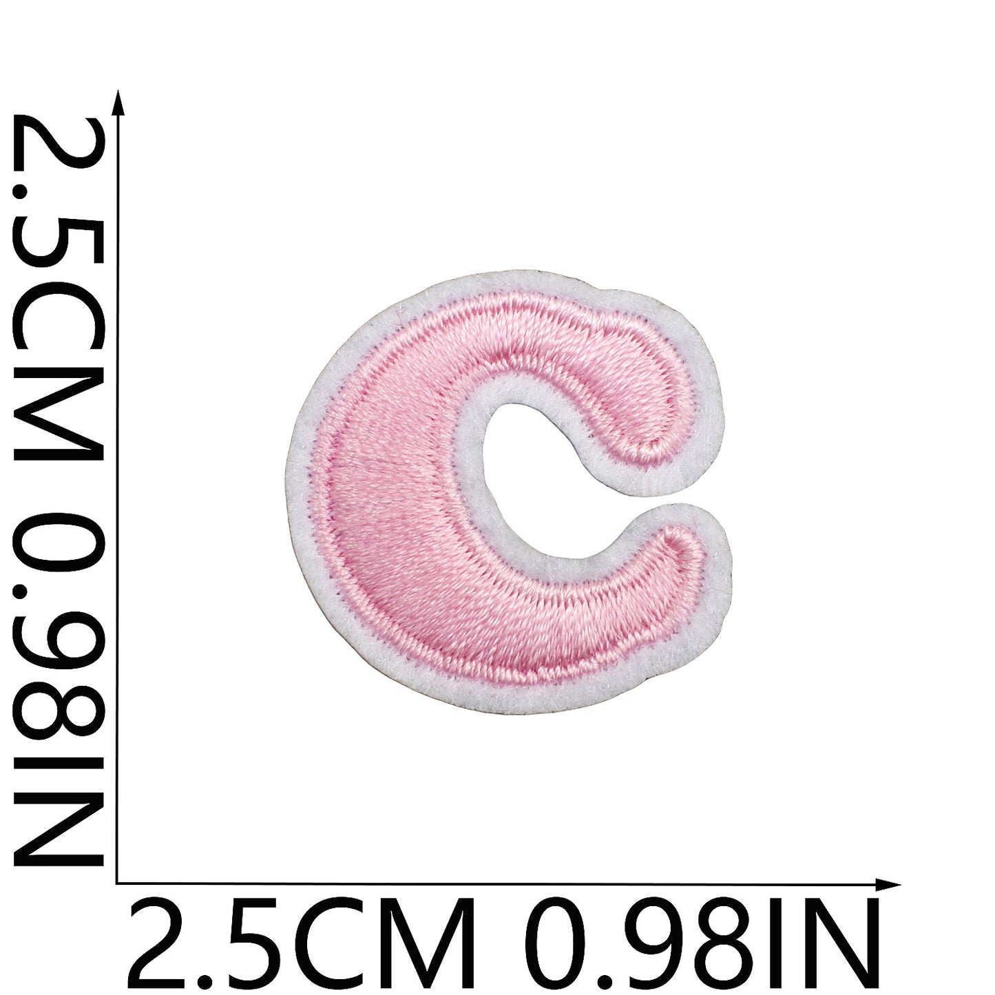 Pink Mini Embroidered Letter Patches A-Z | Iron-On Alphabet
