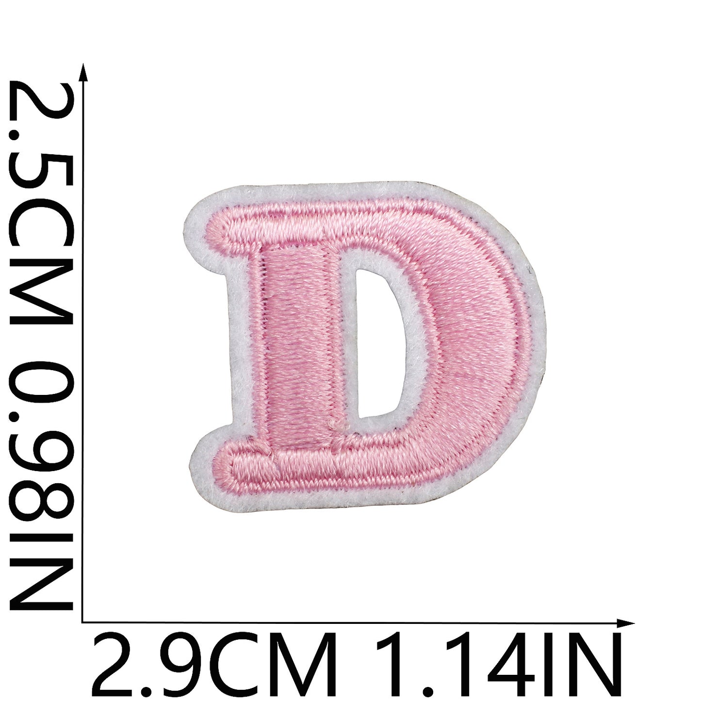 Pink Mini Embroidered Letter Patches A-Z | Iron-On Alphabet