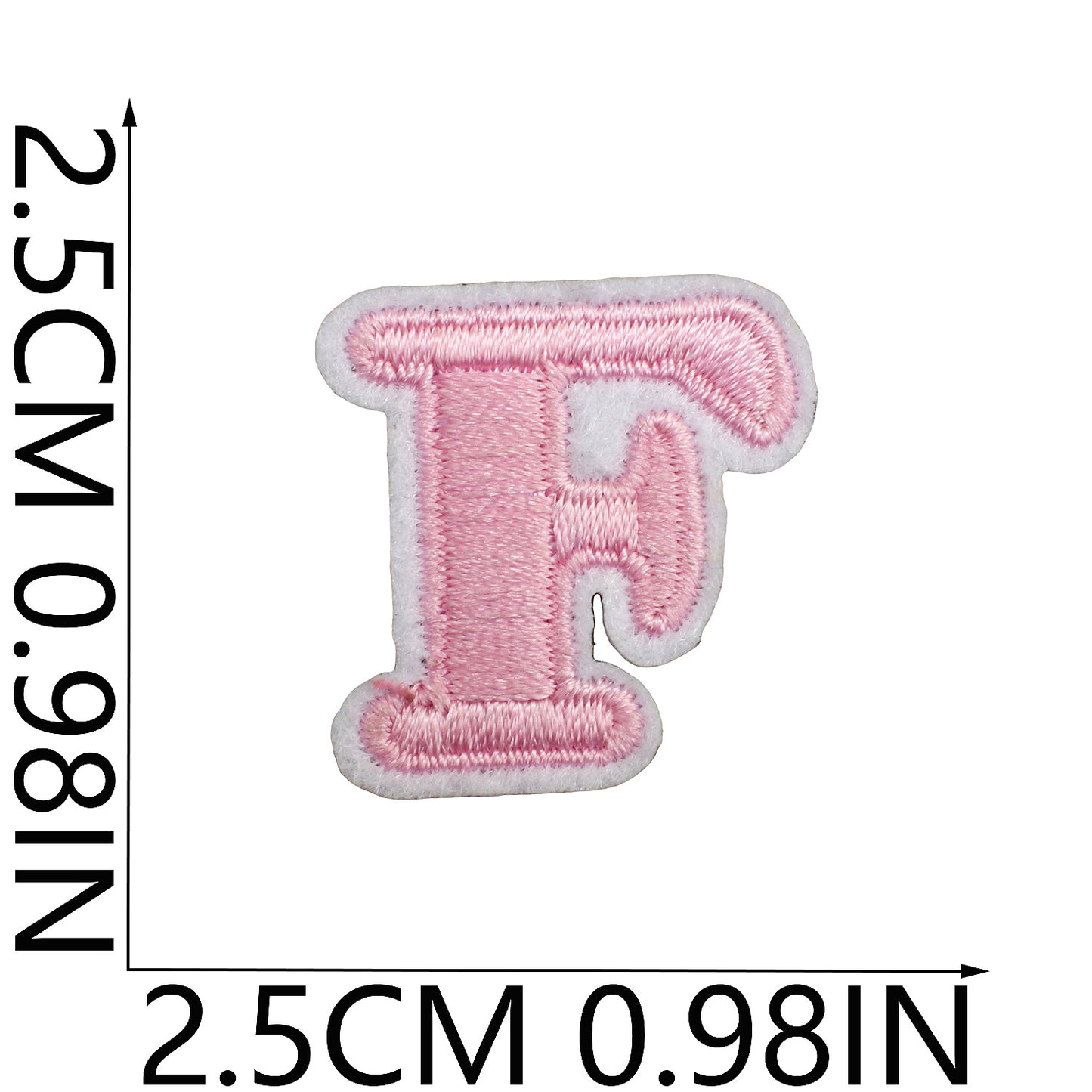 Pink Mini Embroidered Letter Patches A-Z | Iron-On Alphabet