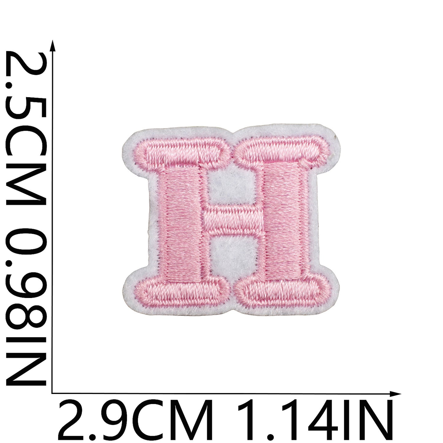 Pink Mini Embroidered Letter Patches A-Z | Iron-On Alphabet