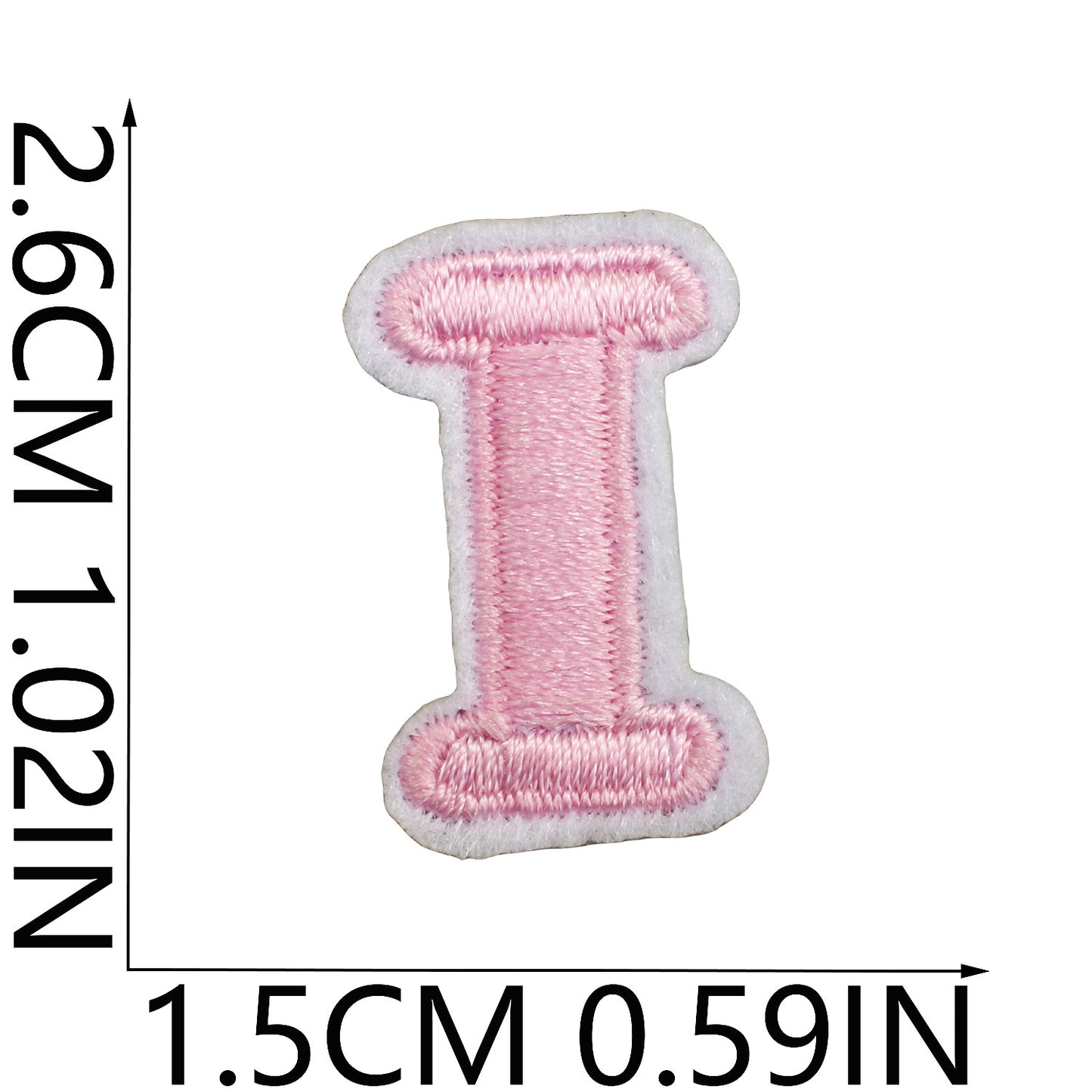 Pink Mini Embroidered Letter Patches A-Z | Iron-On Alphabet