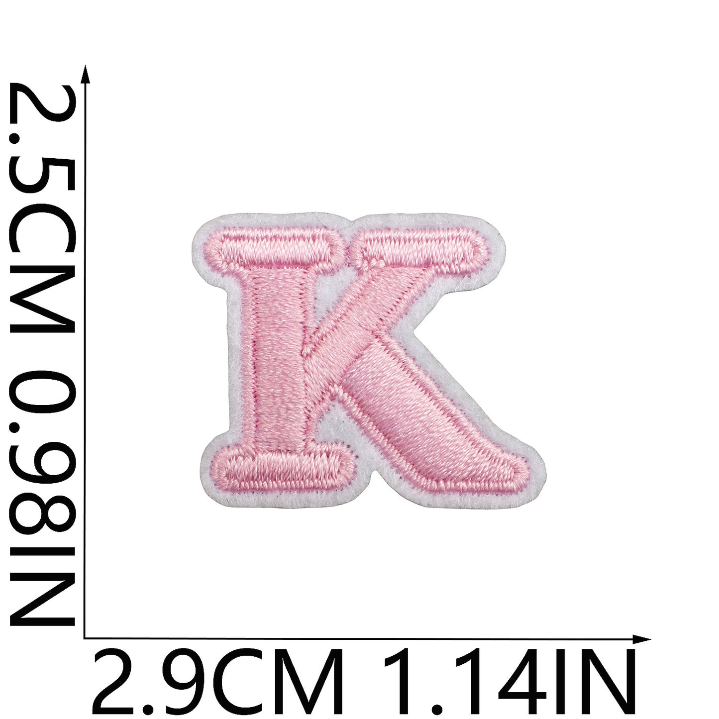 Pink Mini Embroidered Letter Patches A-Z | Iron-On Alphabet